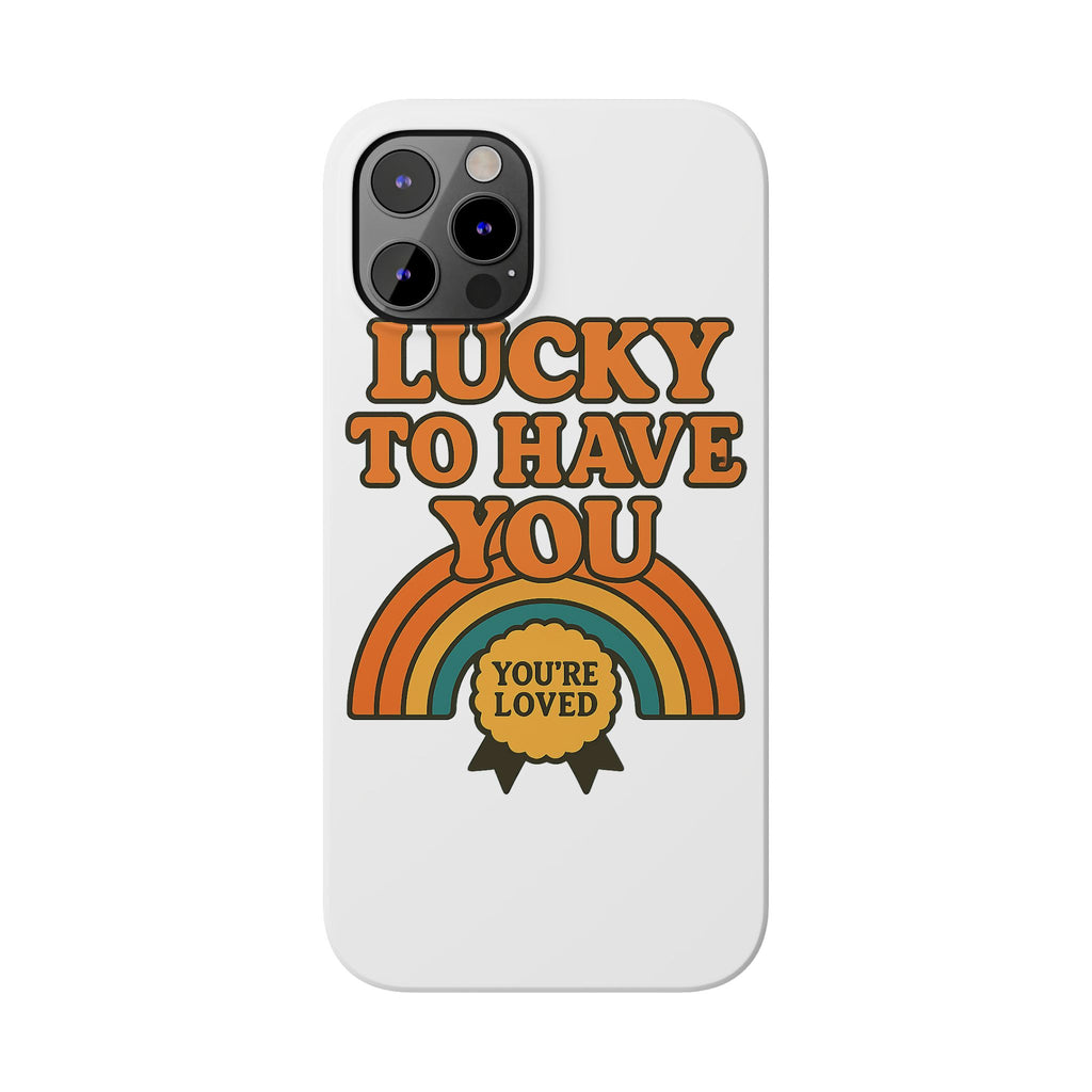 Lucky To Have You Phone Case Friendship Gift Best Friend Galentines Day Retro 70s Rainbow Vintage Appreciation Bestie Squad