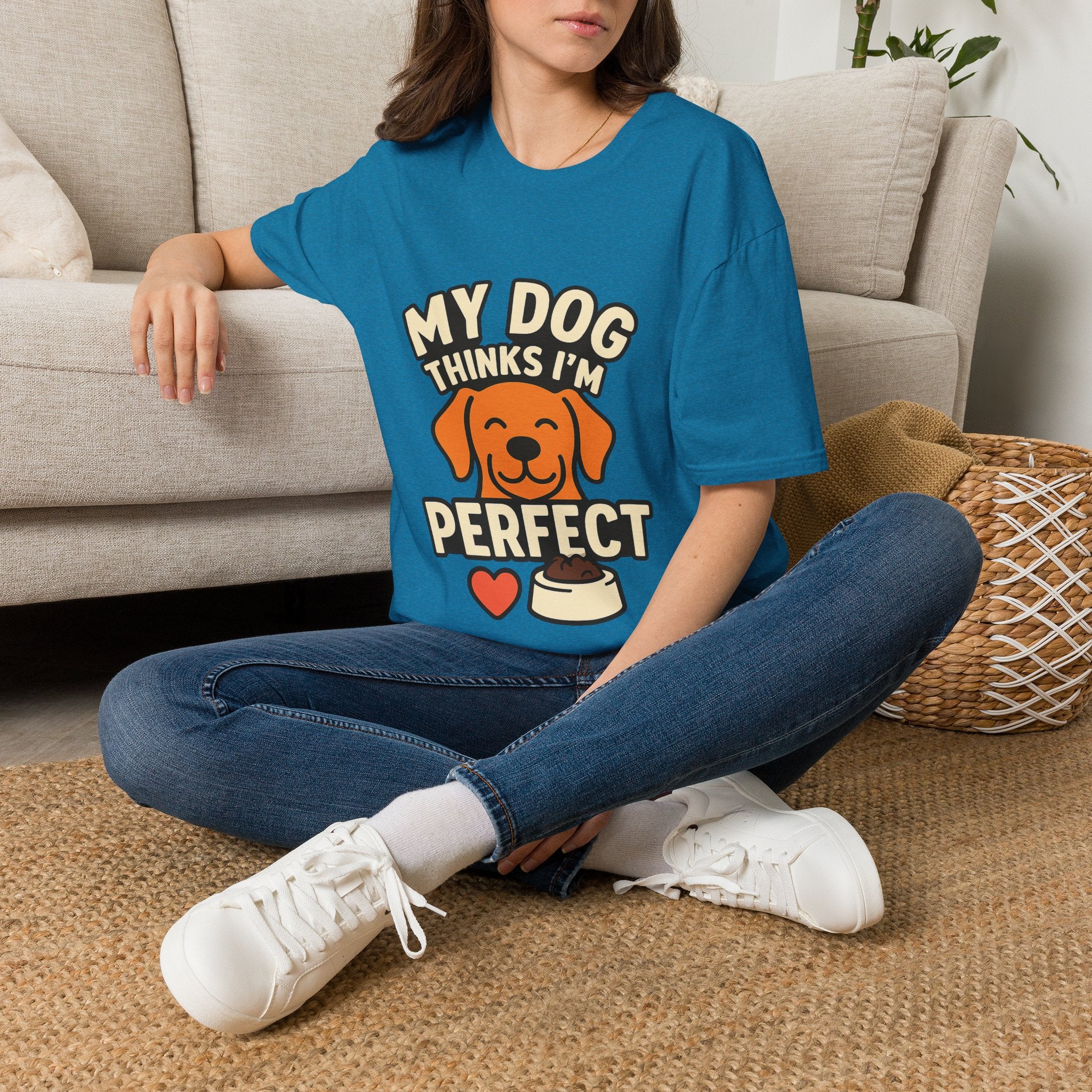 My Dog Thinks I'm Perfect Shirt, Funny Dog Mom Shirt, Dog Lover Gift, Pet Owner Tshirt, Dog Dad Gift, Animal Lover Tee