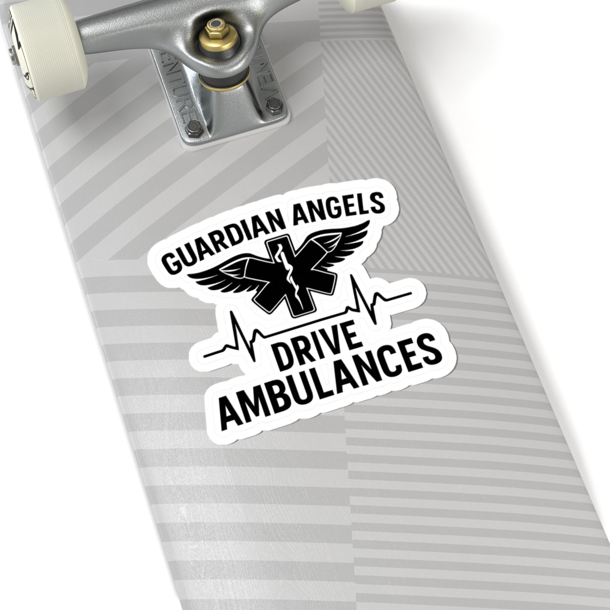 Guardian Angels Drive Ambulances Sticker | EMS Paramedic Star of Life Gift | Thin White Line EMT Vinyl Decal Water Bottle Laptop