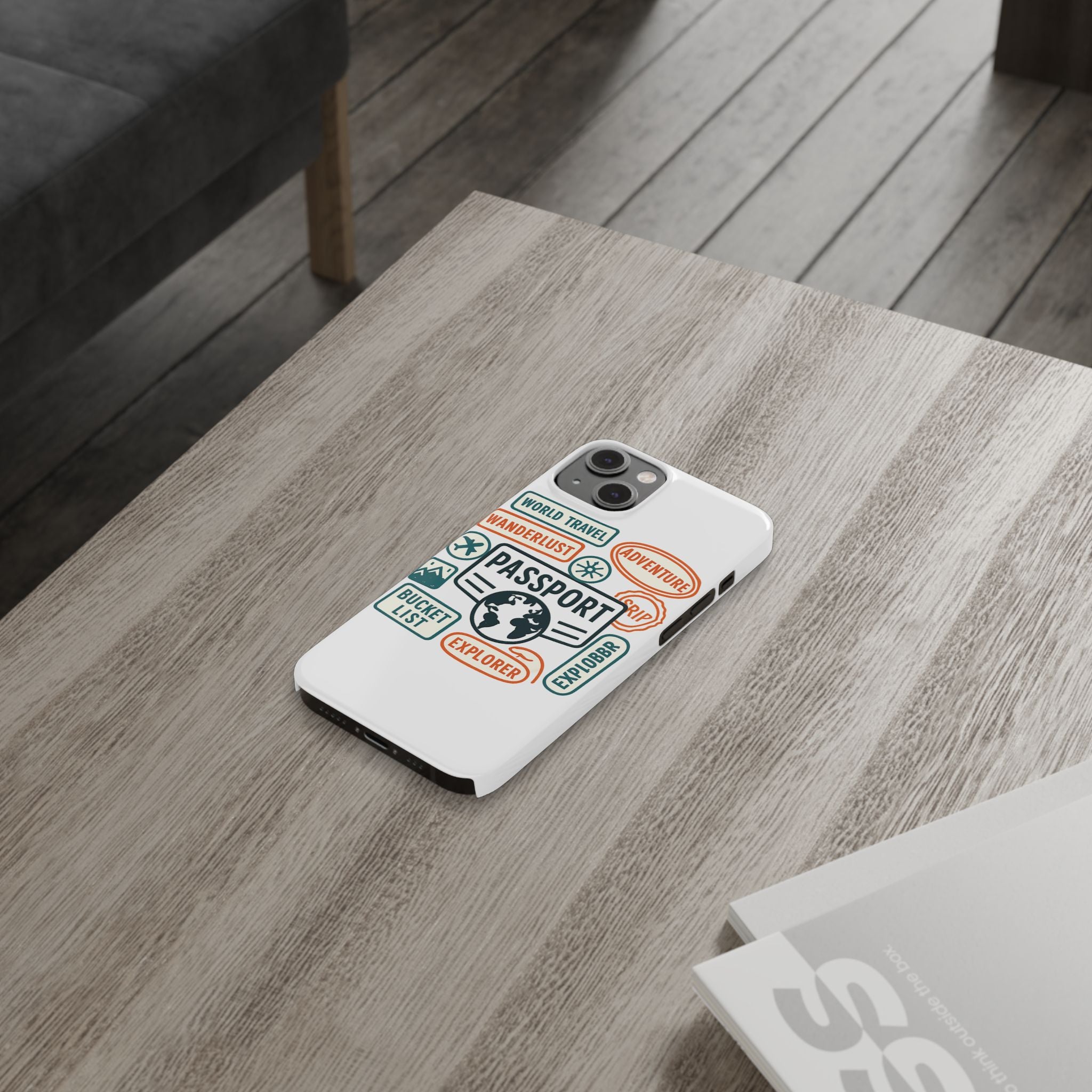 Passport Stamp Phone Case World Travel Gift Wanderlust Adventure Traveler Bucket List Globetrotter Trip Souvenir Explorer Map
