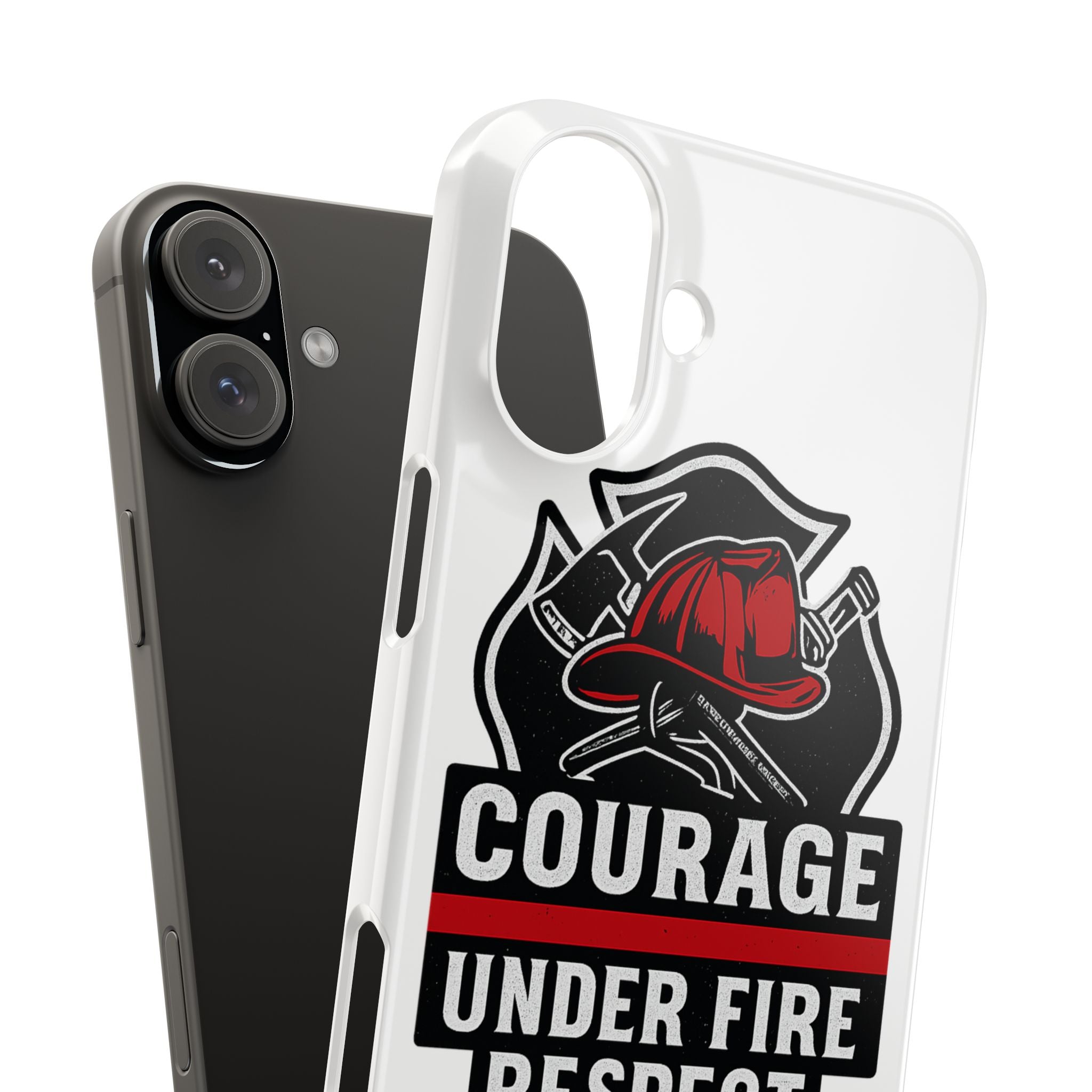 Firefighter Phone Case Courage Under Fire Respect First Responder Gift Thin Red Line Maltese Cross Fire Helmet Hero Support