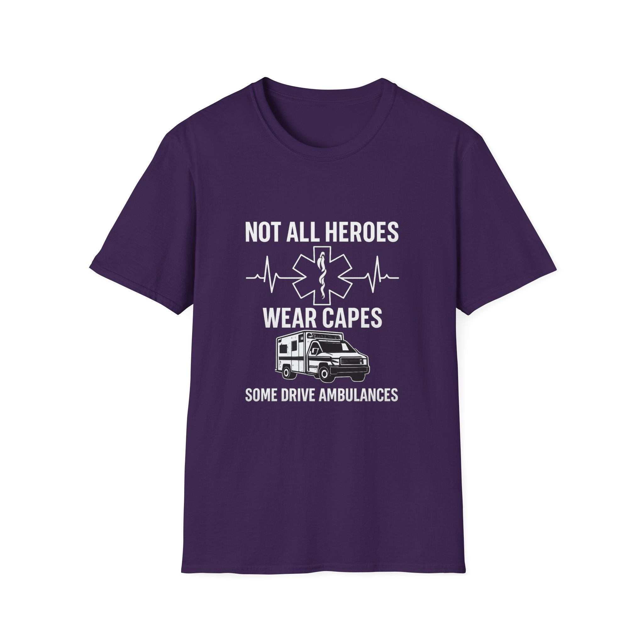 Not All Heroes Wear Capes Some Drive Ambulances Shirt, EMS Paramedic Gift, EMT Appreciation Tee, Star of Life, Thin White Line