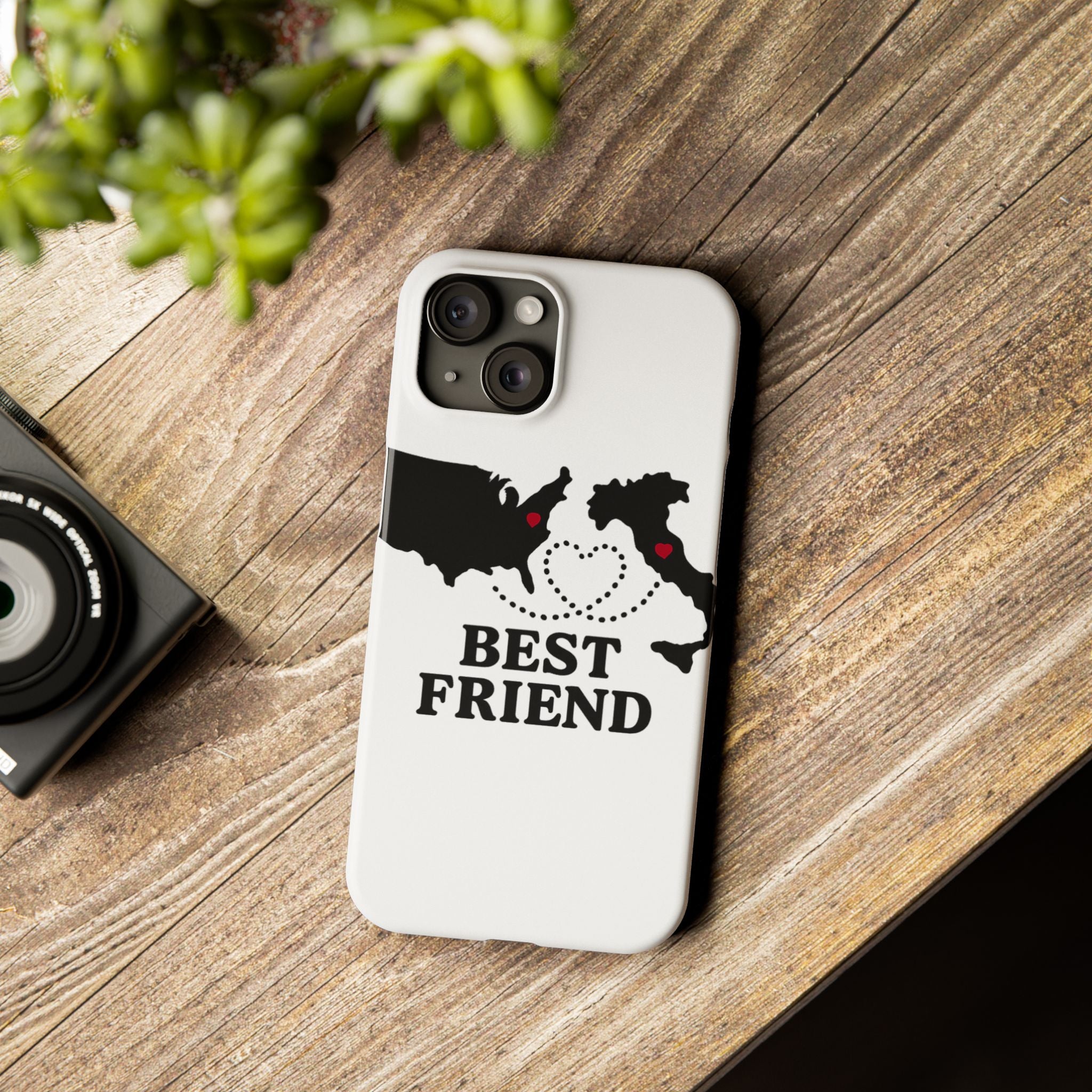 Long Distance Friendship Phone Case Personalized Coordinates Gift Best Friend Custom Location Map Heart Connection BFF