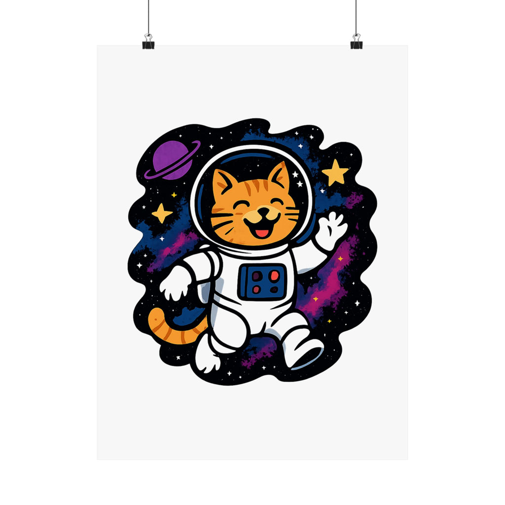 Cat Astronaut Galaxy Poster, Space Cat Wall Art, Funny Cat Lover Gift, Nebula Cat Print, Whimsical Space Room Decor, Quirky Wall Art