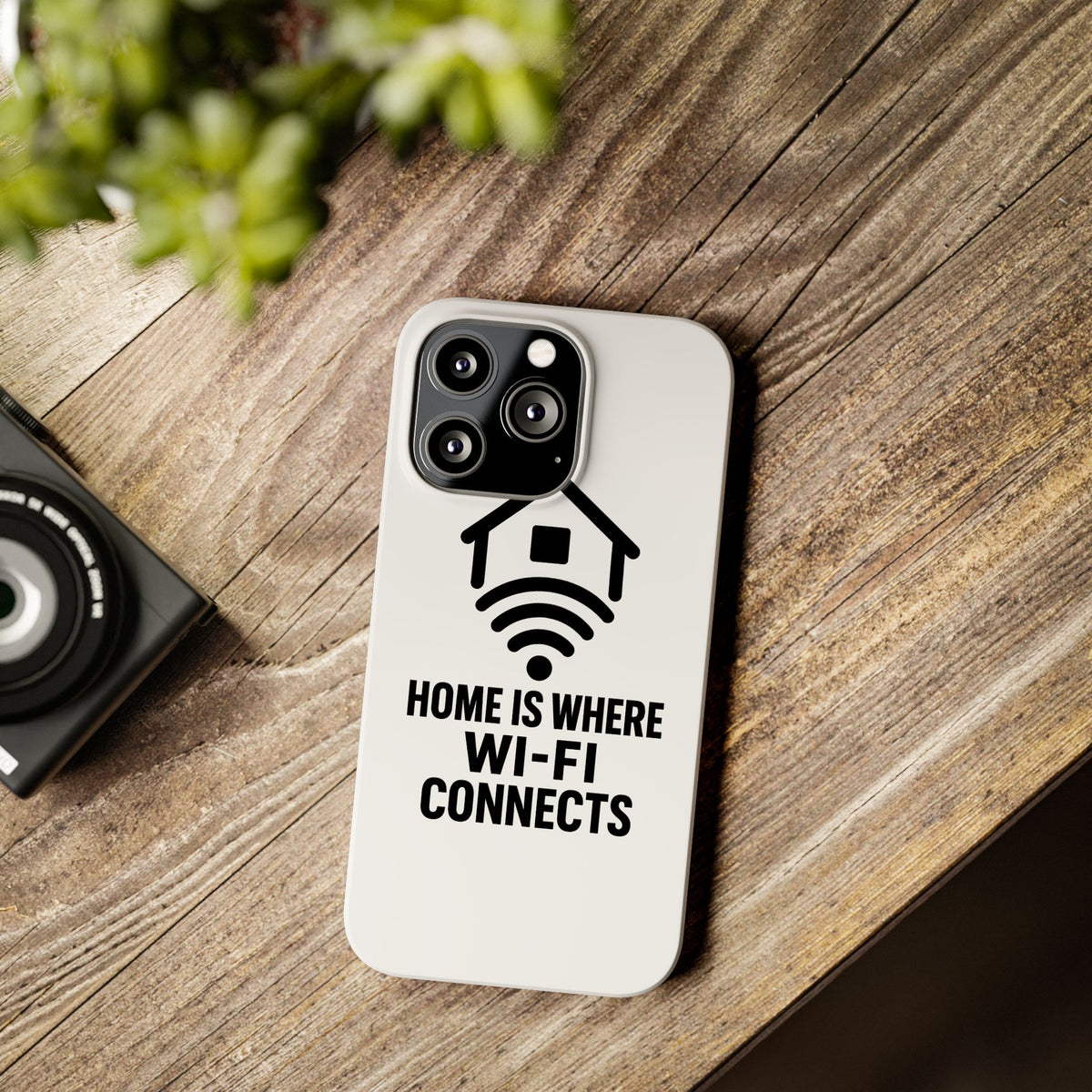 Home Is Where WiFi Connects Phone Case Funny Millennial Gift Tech Lover Housewarming Present Modern Minimalist Humor Gift