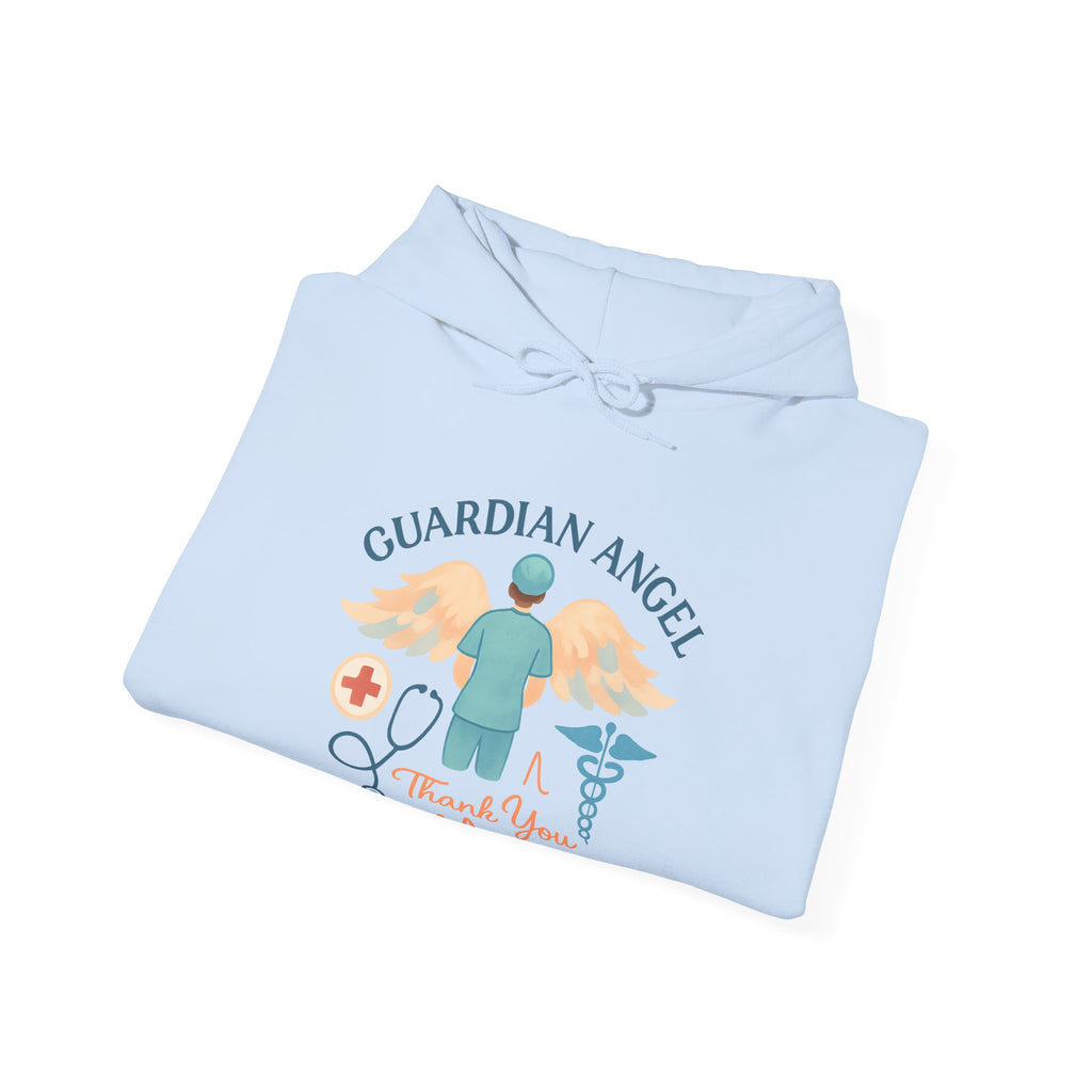 Guardian Angel in Scrubs Nurse Hoodie Gift, Nurse Appreciation Thank You, Nursing Retirement Gift, Soft Watercolor Angel Wings