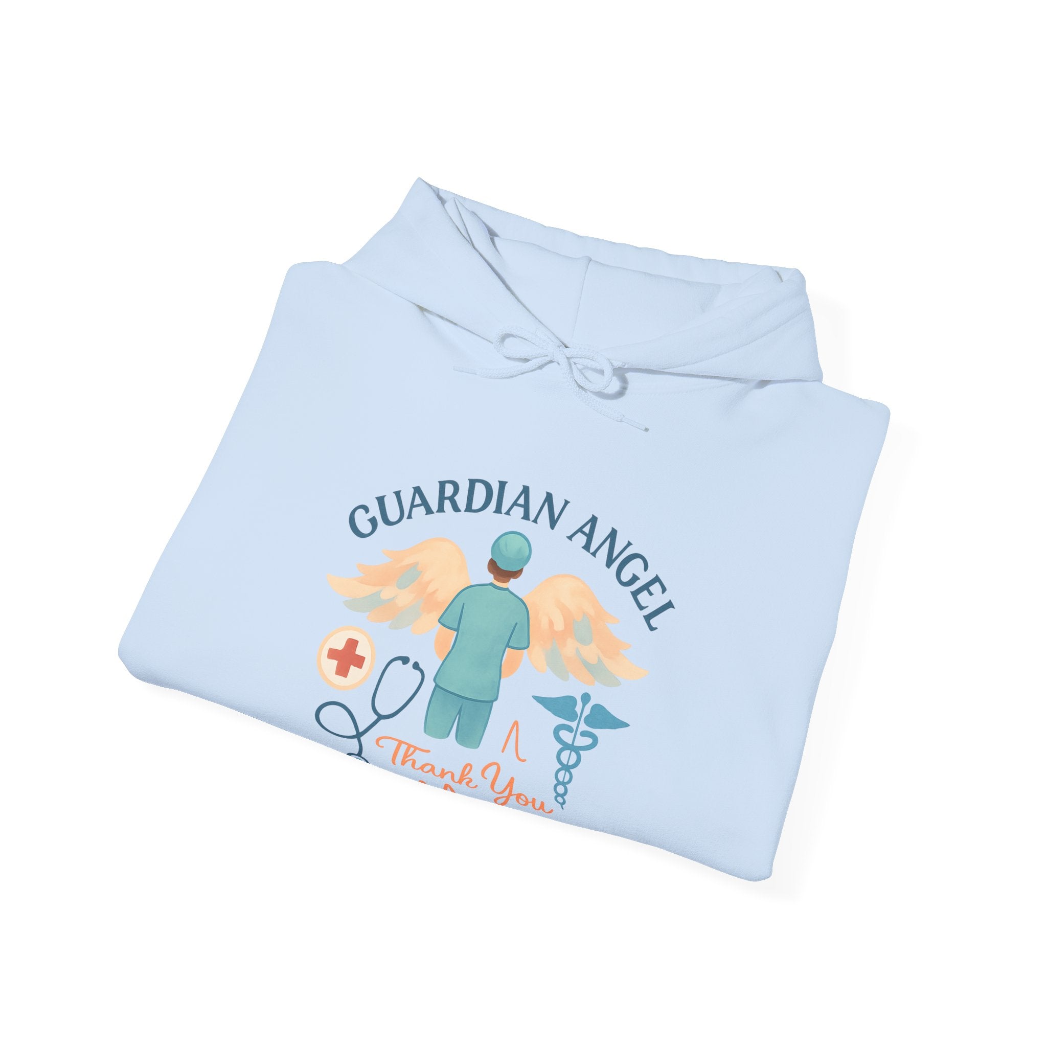 Guardian Angel in Scrubs Nurse Hoodie Gift, Nurse Appreciation Thank You, Nursing Retirement Gift, Soft Watercolor Angel Wings