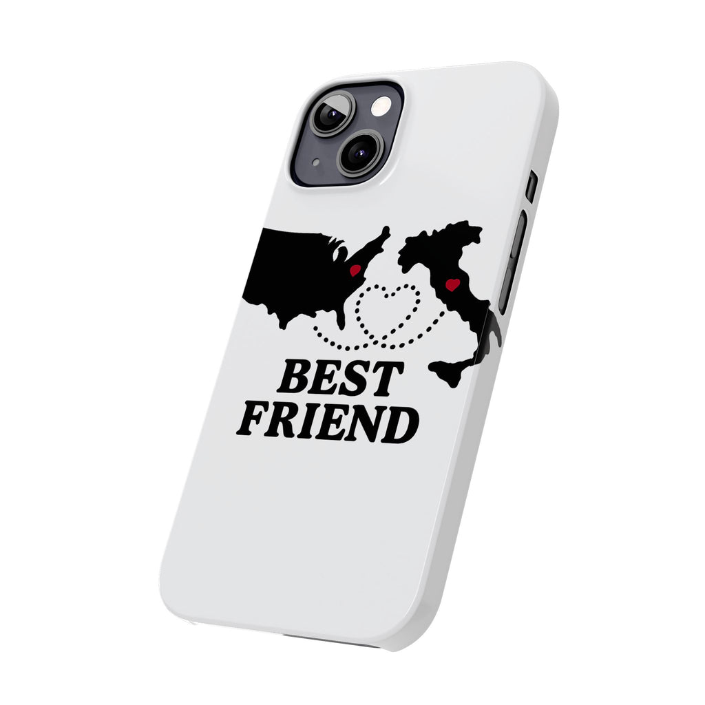 Long Distance Friendship Phone Case Personalized Coordinates Gift Best Friend Custom Location Map Heart Connection BFF