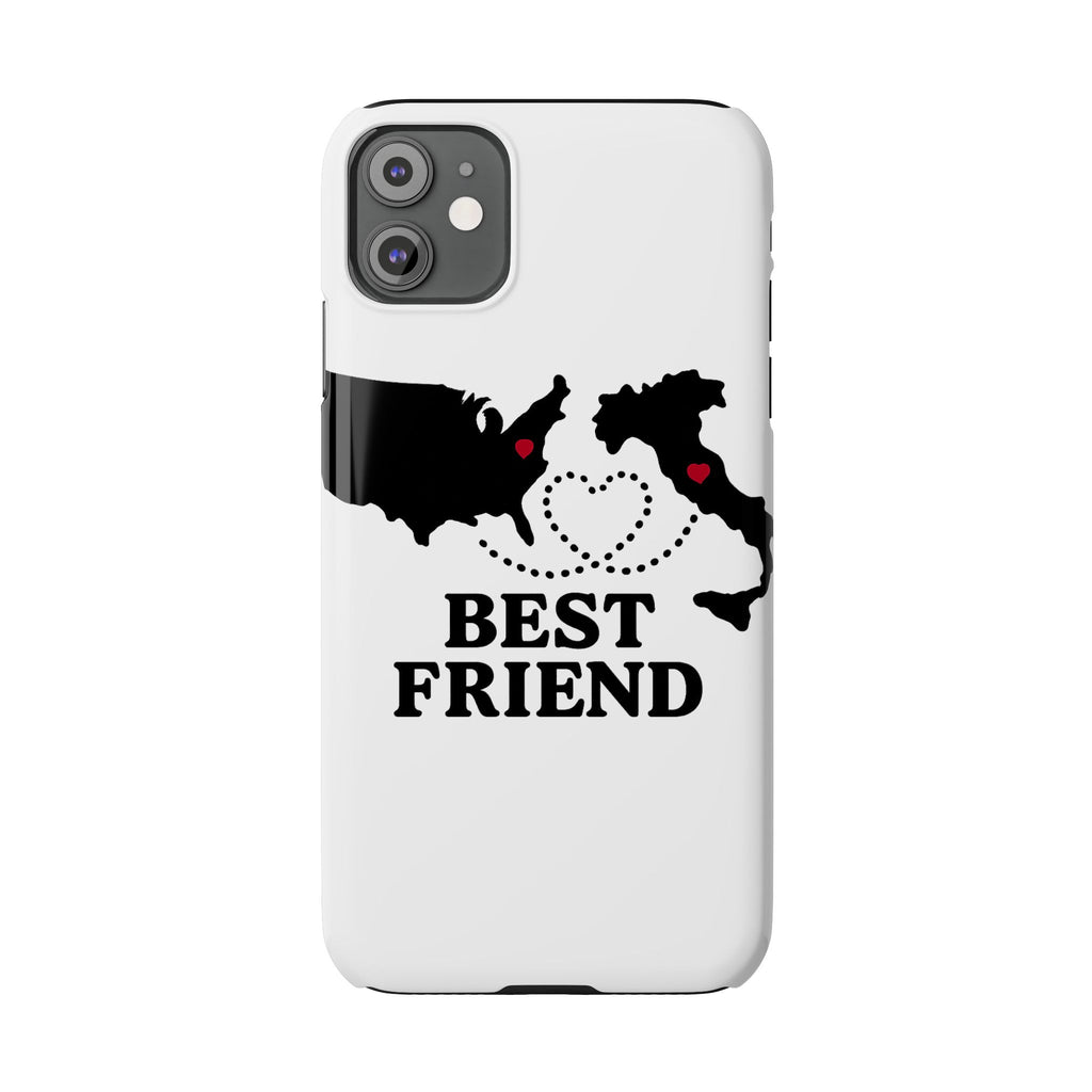 Long Distance Friendship Phone Case Personalized Coordinates Gift Best Friend Custom Location Map Heart Connection BFF