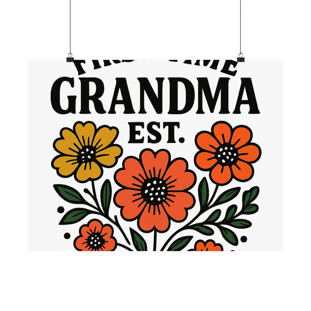 First Time Grandma Est 2025 Print, New Grandmother Gift, Pregnancy Announcement, Grandma to Be Wall Art, Floral Botanical Decor