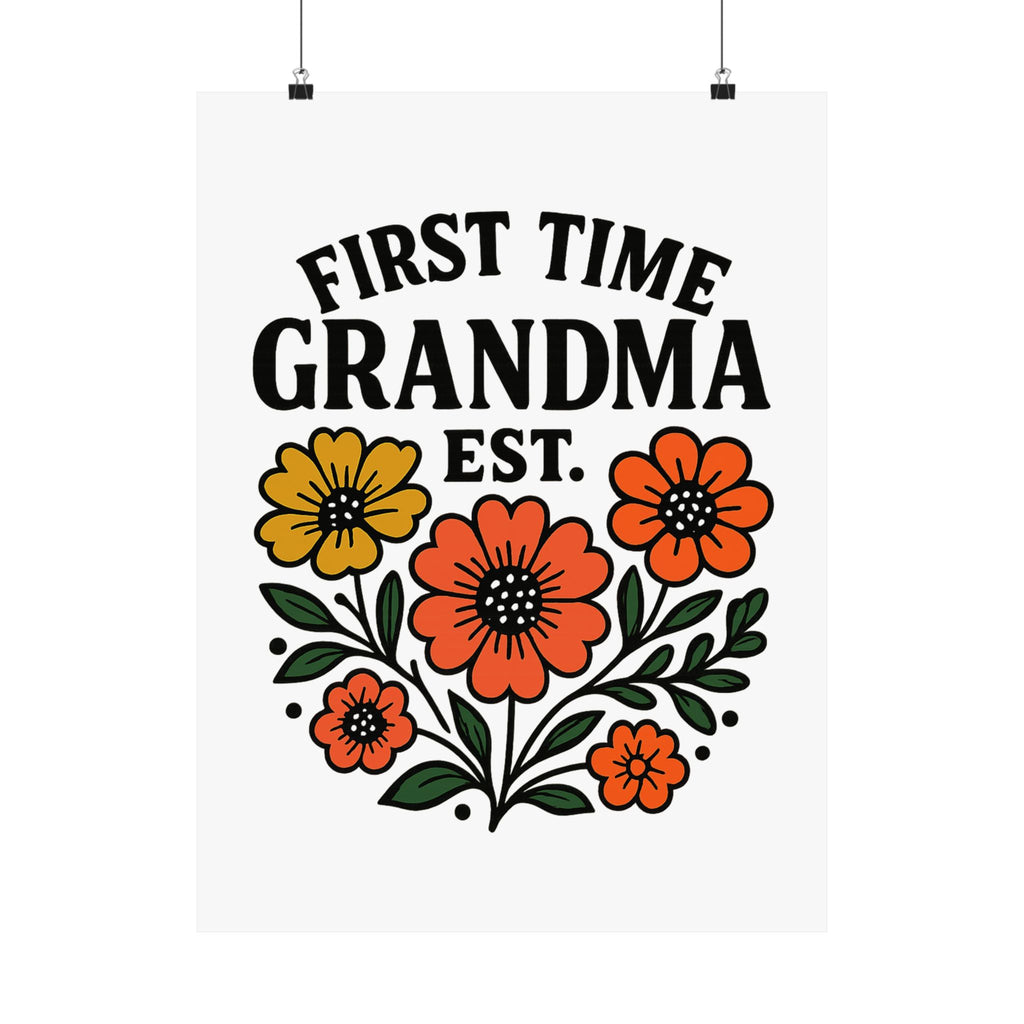 First Time Grandma Est 2025 Print, New Grandmother Gift, Pregnancy Announcement, Grandma to Be Wall Art, Floral Botanical Decor