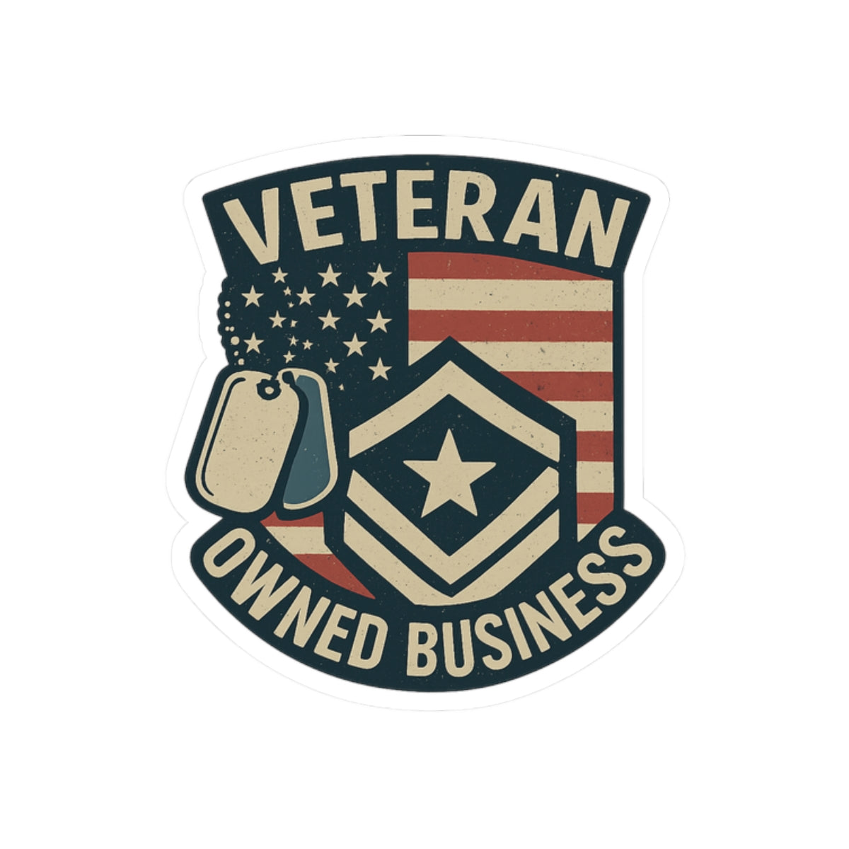 Veteran Owned Business Sticker, Support Veteran Business Decal, Military Owned Shop Badge, Patriotic Thank You Vet Small Business