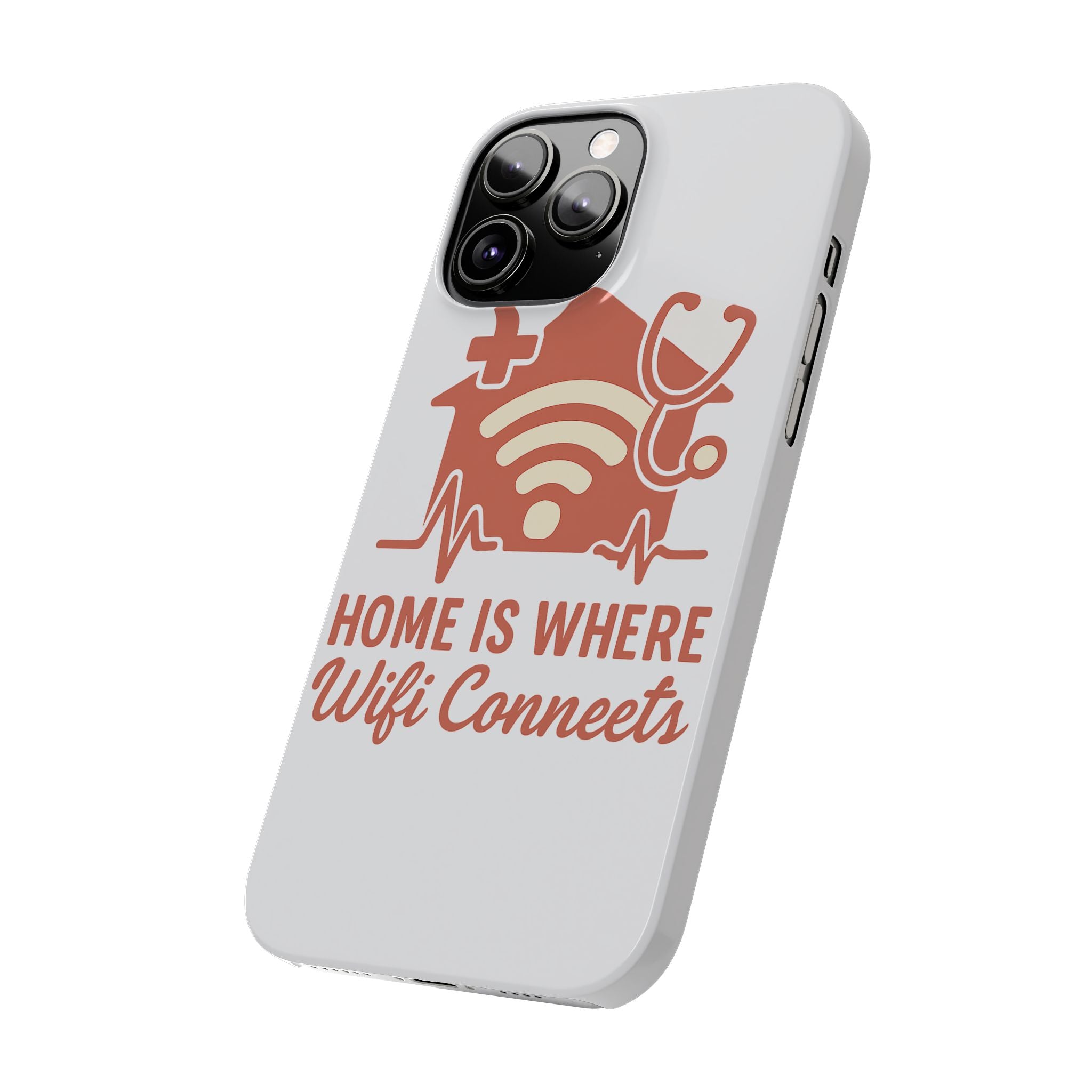 Home Is Where WiFi Connects Phone Case | Funny Tech Lover Gift | Minimalist House Phone Cover | Millennial Gen Z Humor Case