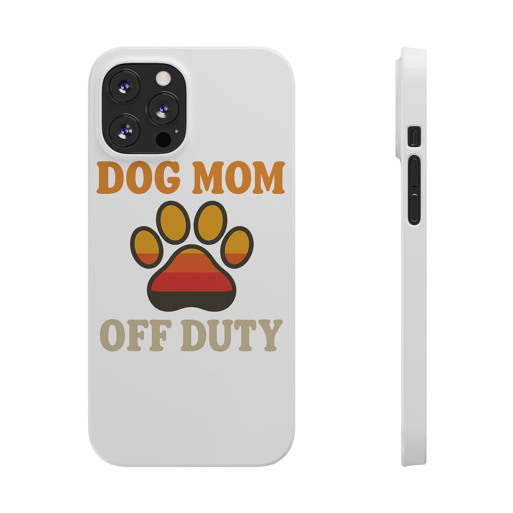 Dog Mom Off Duty Phone Case Retro 70s Vintage Dog Lover Gift Paw Print iPhone Samsung Galaxy Case Funny Pet Owner Gift
