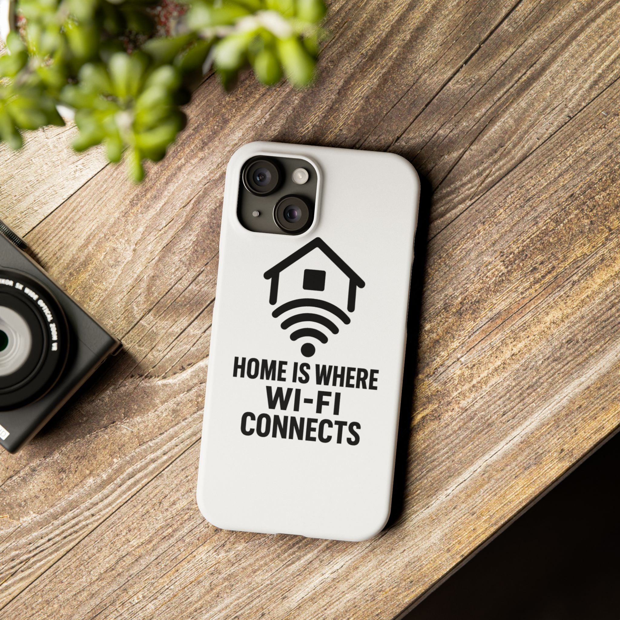 Home Is Where WiFi Connects Phone Case Funny Millennial Gift Tech Lover Housewarming Present Modern Minimalist Humor Gift