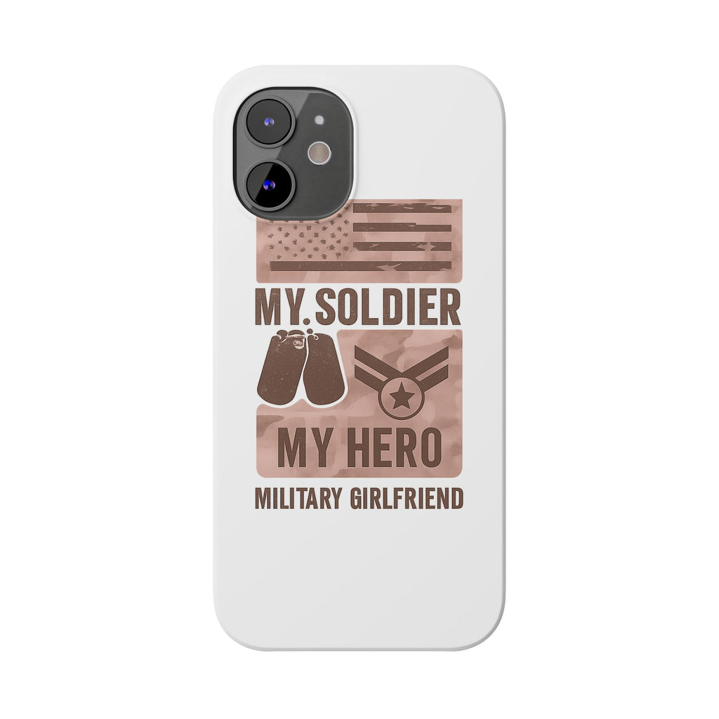Military Girlfriend Phone Case Rose Gold Camouflage My Soldier My Hero Gift for Army Navy Air Force Girlfriend