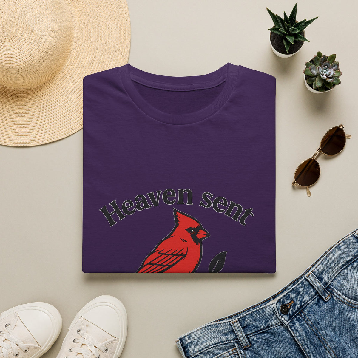 Cardinal Memorial Shirt Heaven Sent Grief Gift Loss of Loved One Remembrance Tee Sympathy Gift Bereavement Comfort Shirt