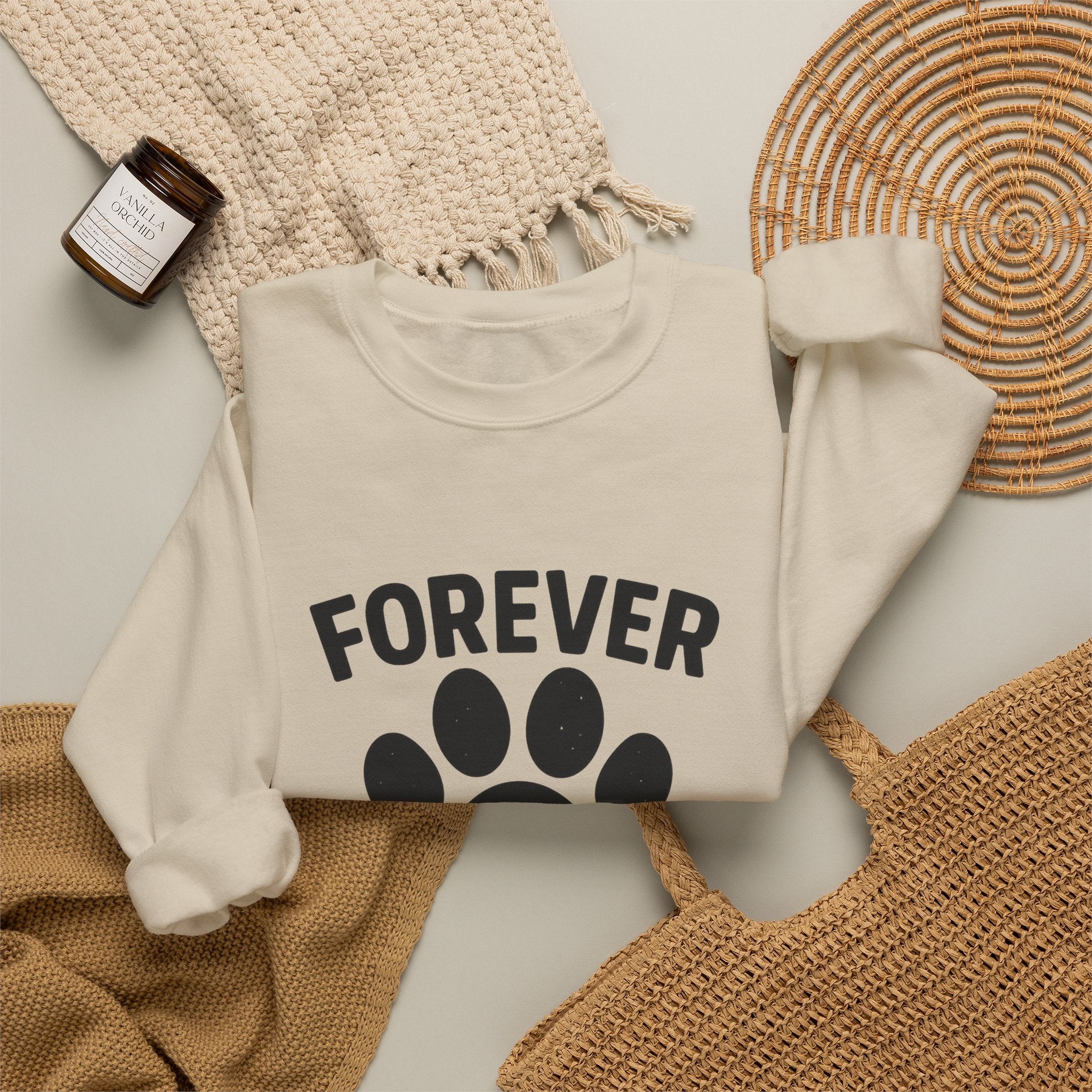 Pet Memorial Sweatshirt Forever in My Heart Paw Print Dog Cat Loss Remembrance Gift Sympathy Comfort Shirt Pet Loss Gift