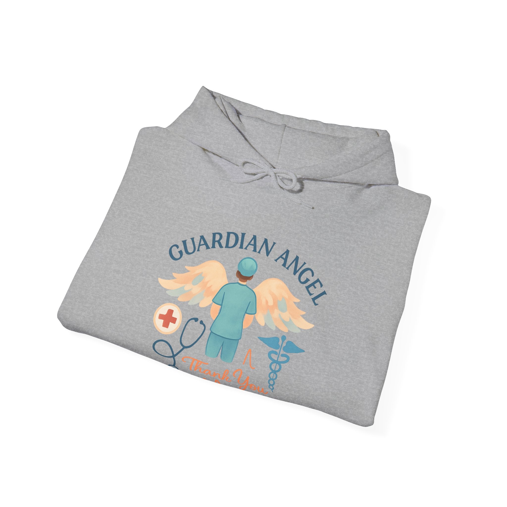 Guardian Angel in Scrubs Nurse Hoodie Gift, Nurse Appreciation Thank You, Nursing Retirement Gift, Soft Watercolor Angel Wings