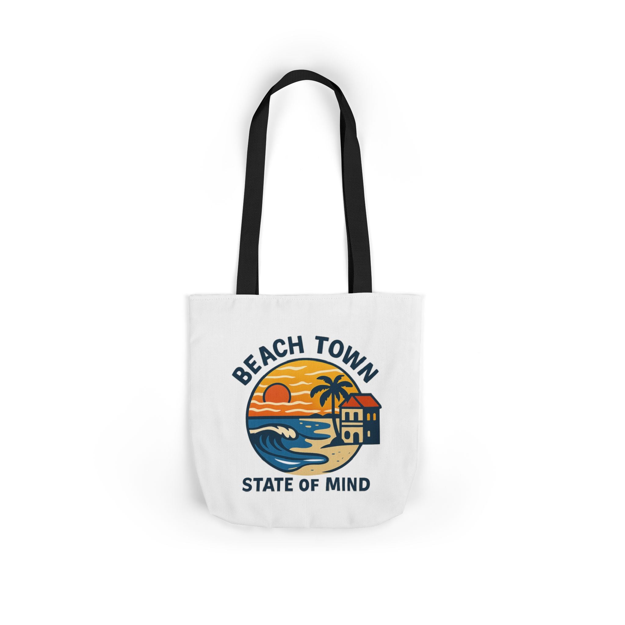 Beach Town State of Mind Tote Bag | Coastal Lifestyle Gift | Ocean Lover Canvas Bag | Beach Vibes Nautical Tote | Summer Beach Bag