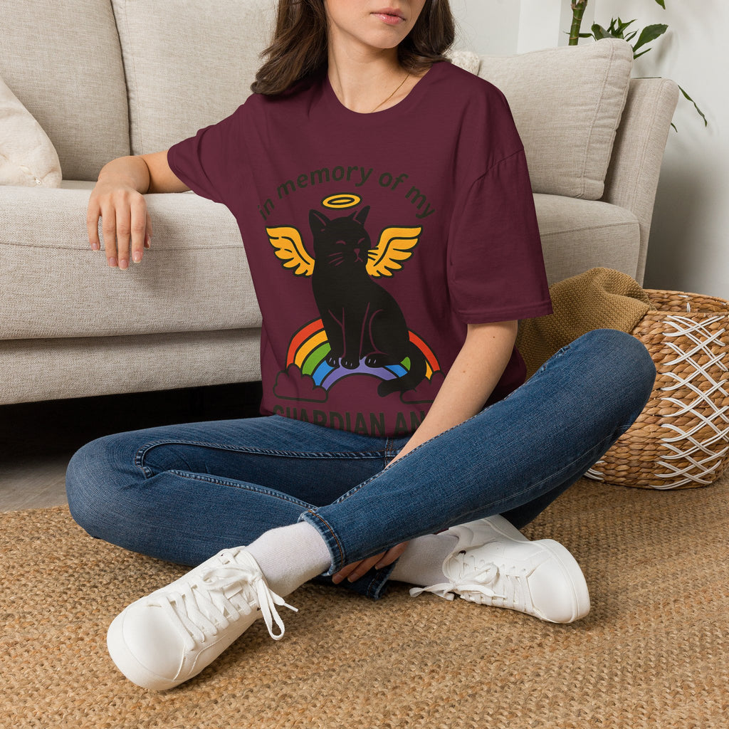 Rainbow Bridge Cat Memorial Shirt, Guardian Angel Cat Tshirt, Pet Loss Sympathy Gift, Cat Remembrance Shirt, Cat Lover Grief Gift