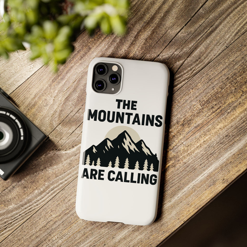Mountains Are Calling Phone Case, Minimalist Mountain Range Silhouette, Nature Lover Gift, Hiker Adventure Outdoor Enthusiast
