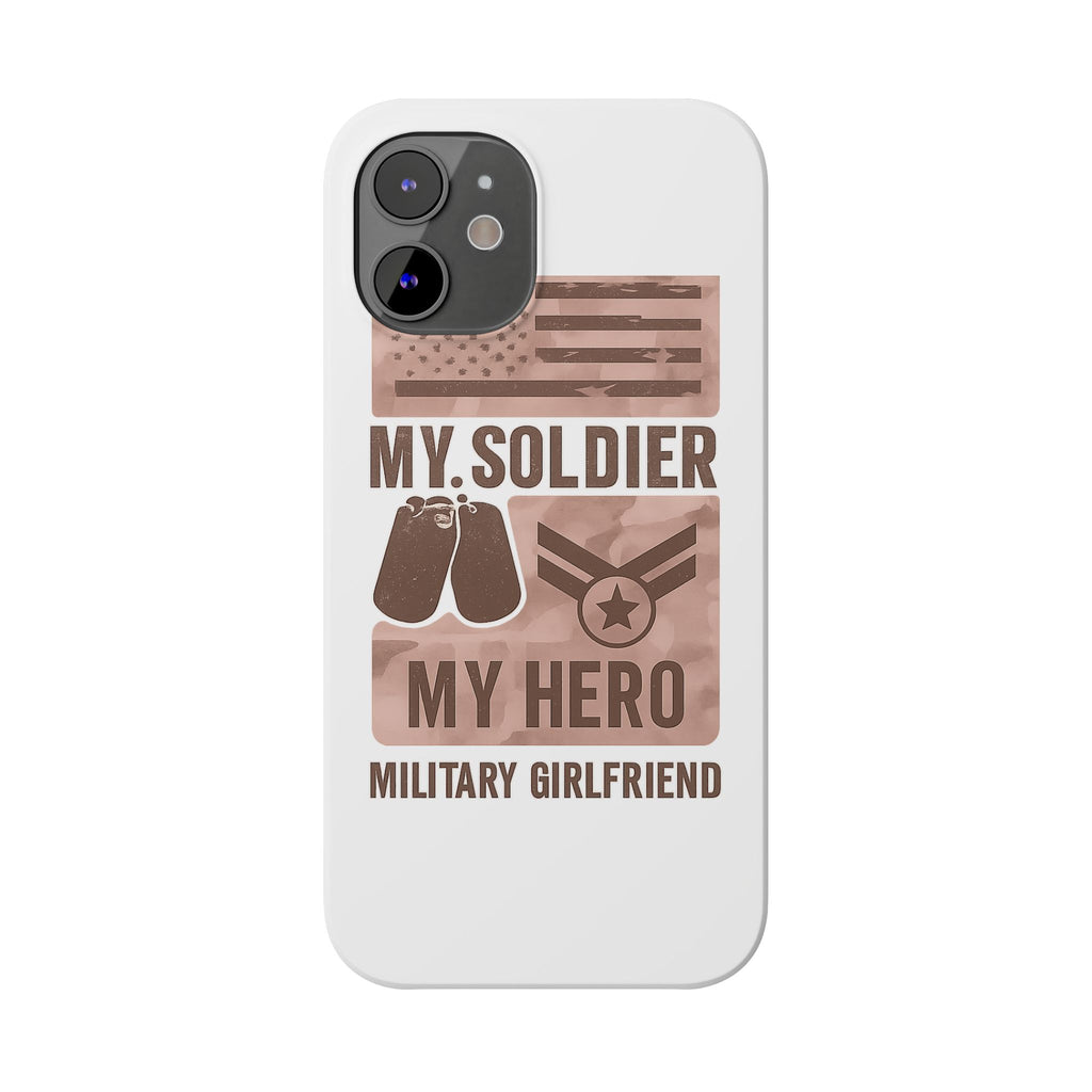 Military Girlfriend Phone Case Rose Gold Camouflage My Soldier My Hero Gift for Army Navy Air Force Girlfriend