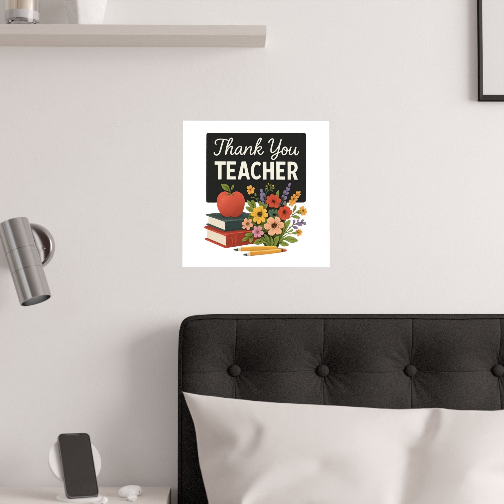 Thank You Teacher Gift Wildflower Watercolor Poster Classroom Wall Art Appreciation Print End of Year School Decor
