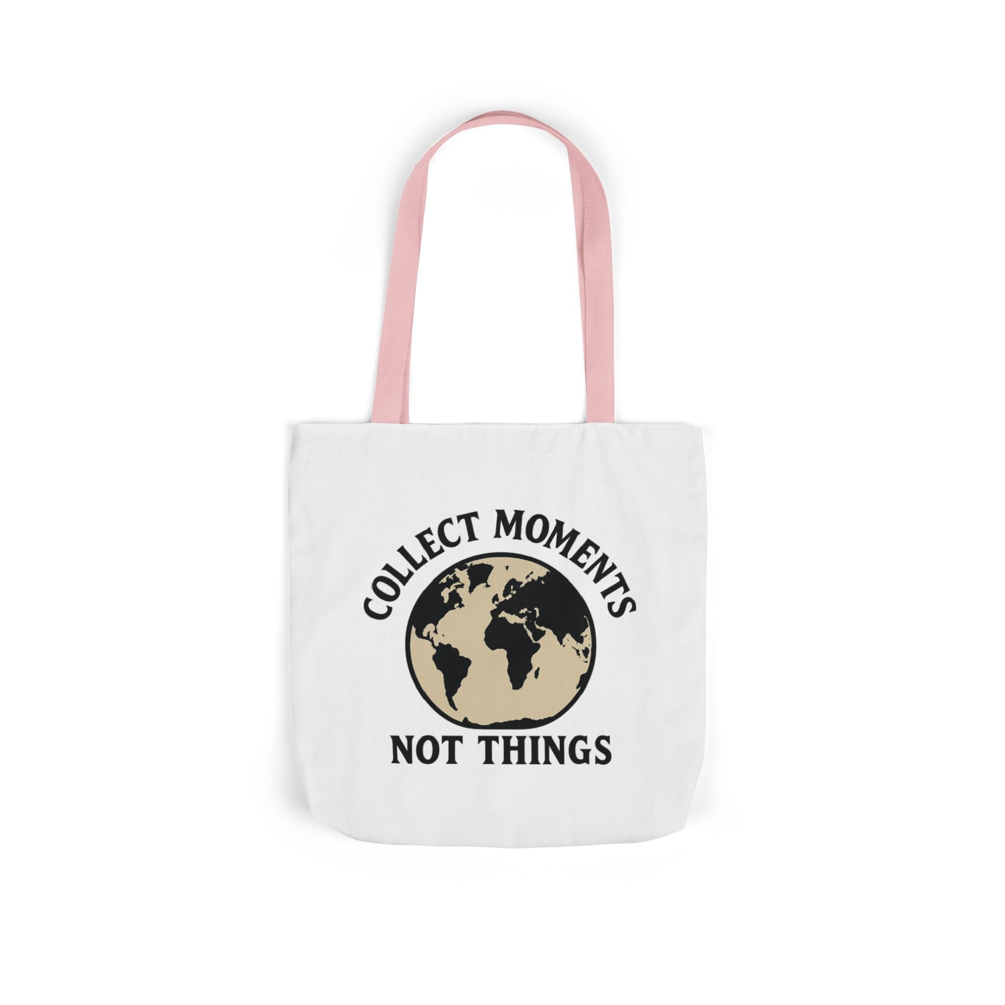 Travel Tote Bag Wanderlust Gift, Collect Moments Not Things Canvas Tote, World Map Tote Bag for Women, Traveler Gift Adventure Lover