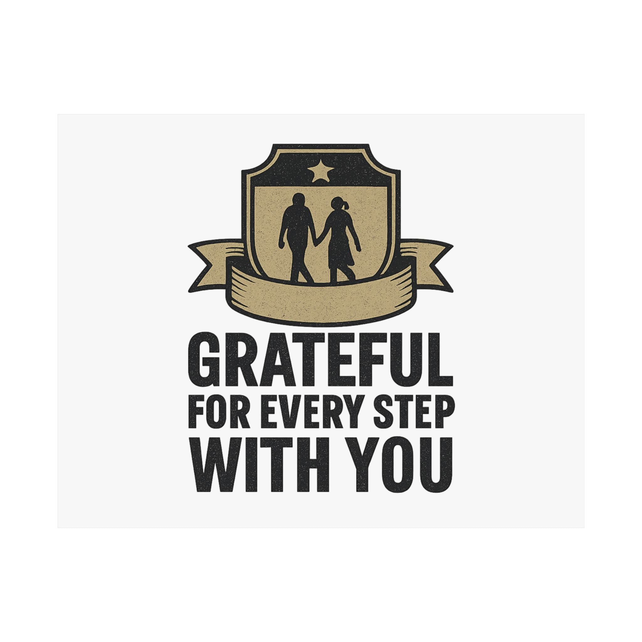 Grateful For Every Step With You Poster Anniversary Gift Relationship Milestone Couple Wall Art Vintage Gratitude Print