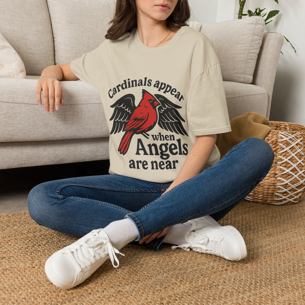 Cardinals Appear When Angels Are Near Shirt Memorial Tshirt Loss of Loved One Remembrance Gift Sympathy Bereavement Grief Comfort