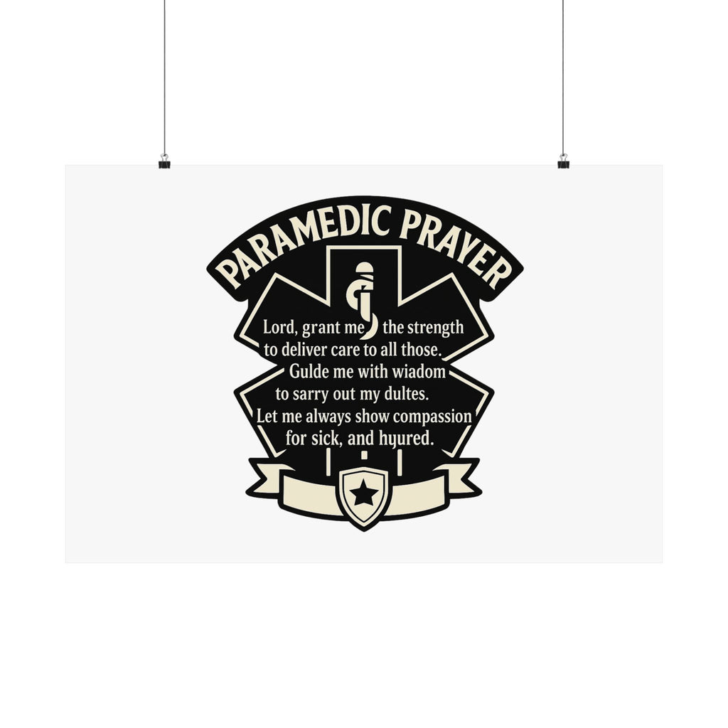 Paramedic Prayer Poster, EMS Gift, Star of Life Wall Art, Paramedic Graduation Gift, EMT Decor, First Responder Print, Thin White Line