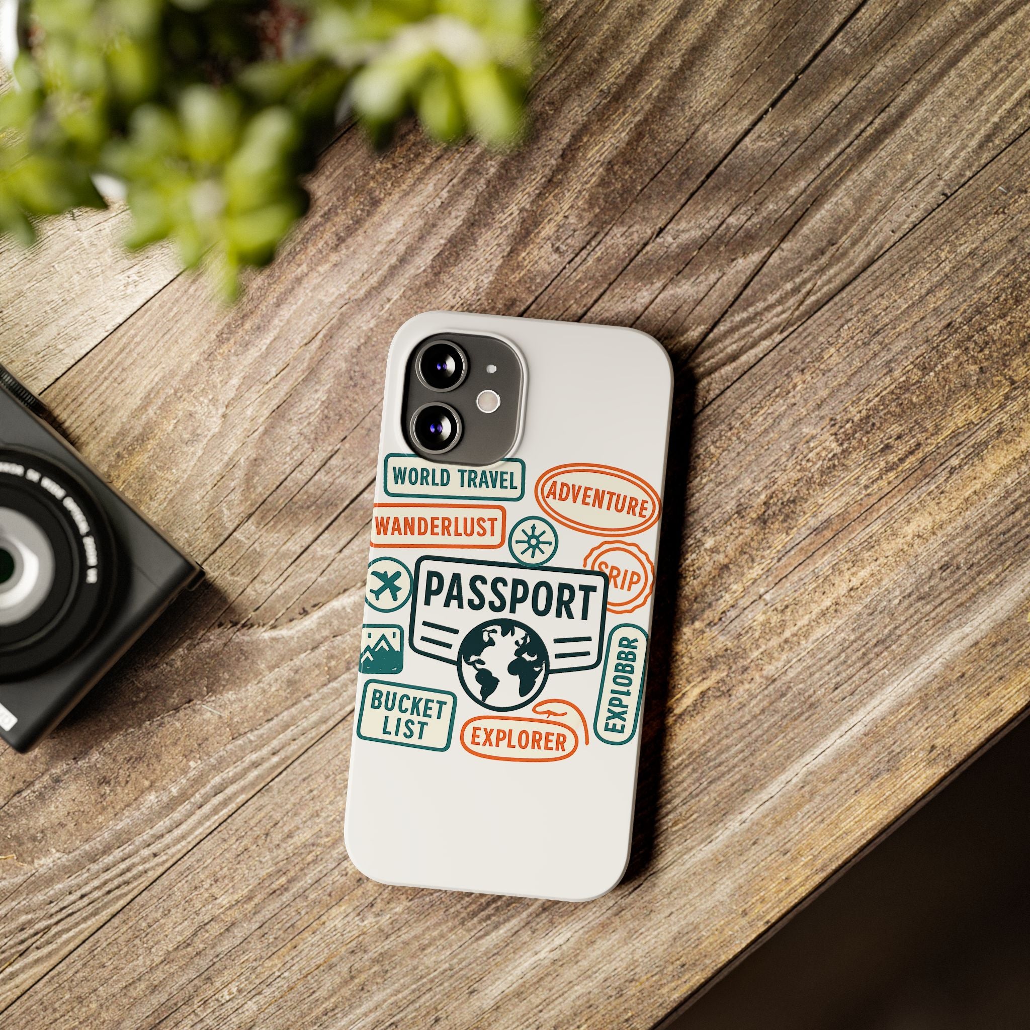 Passport Stamp Phone Case World Travel Gift Wanderlust Adventure Traveler Bucket List Globetrotter Trip Souvenir Explorer Map