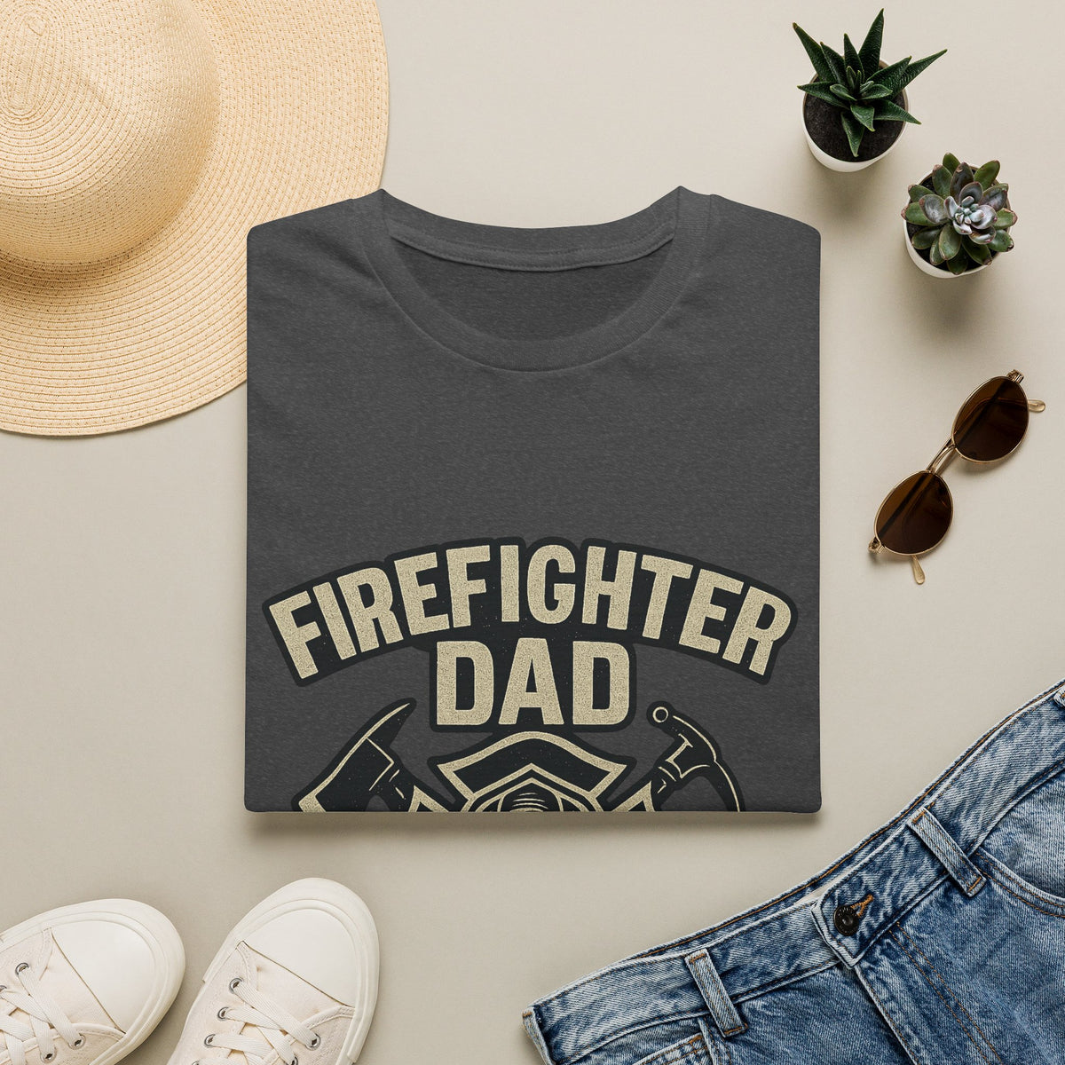 Firefighter Dad My Hero Forever Shirt Father's Day Gift Vintage Fireman Maltese Cross Thin Red Line Tee Dad Appreciation Gift