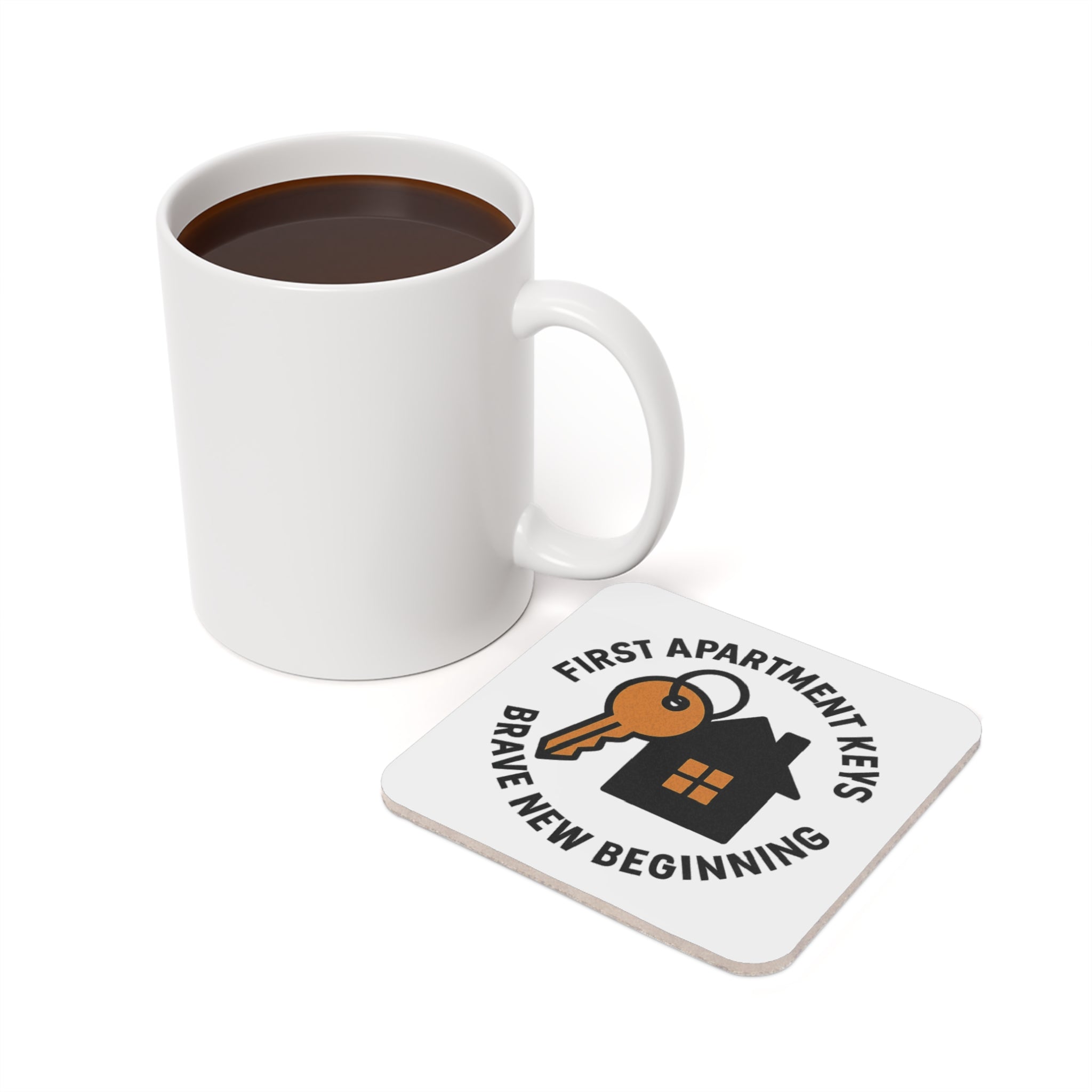 First Apartment Keys Coaster, Graduation Gift for Daughter Son, New Beginnings Quote, Independence Milestone, College Student Gift