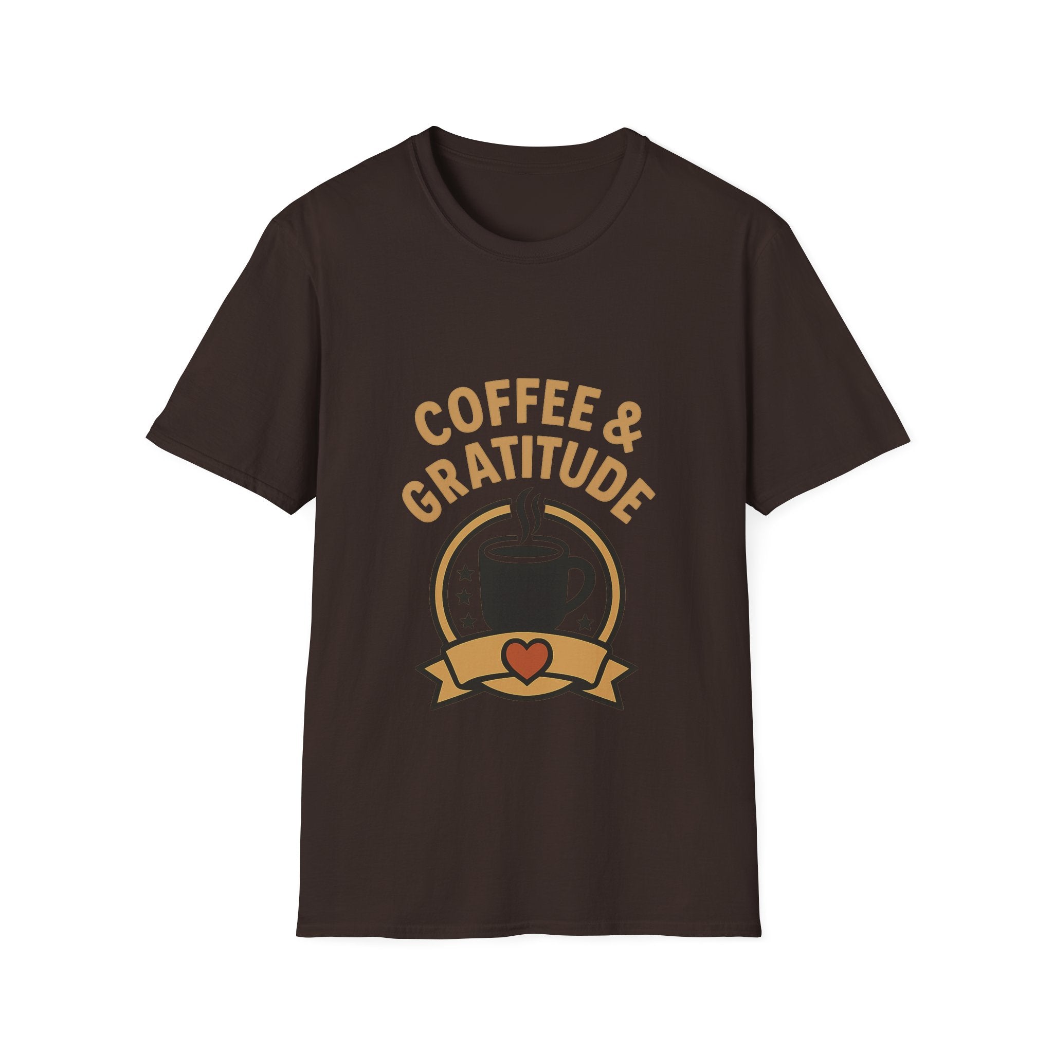 Coffee & Gratitude Shirt, Mindful Living Tee, Self Care Gift for Women, Positive Vibes T-Shirt, Grateful Heart Appreciation Top