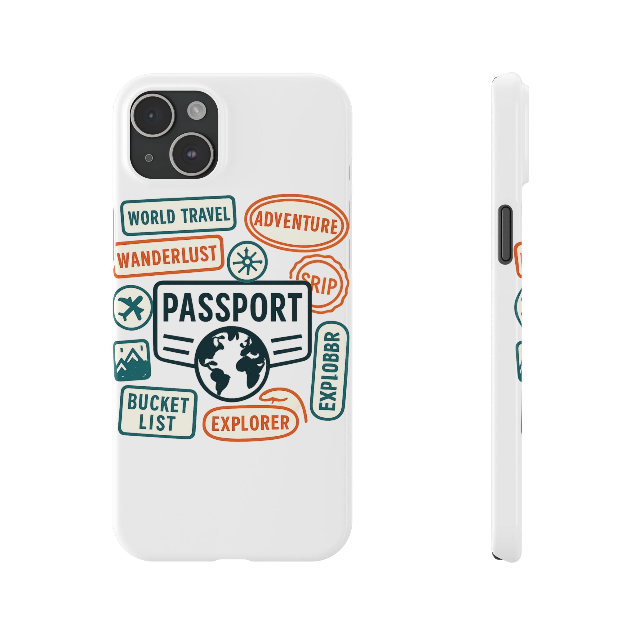 Passport Stamp Phone Case World Travel Gift Wanderlust Adventure Traveler Bucket List Globetrotter Trip Souvenir Explorer Map