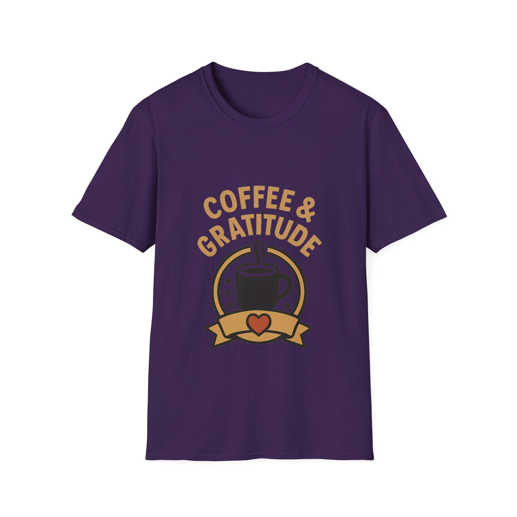 Coffee & Gratitude Shirt, Mindful Living Tee, Self Care Gift for Women, Positive Vibes T-Shirt, Grateful Heart Appreciation Top