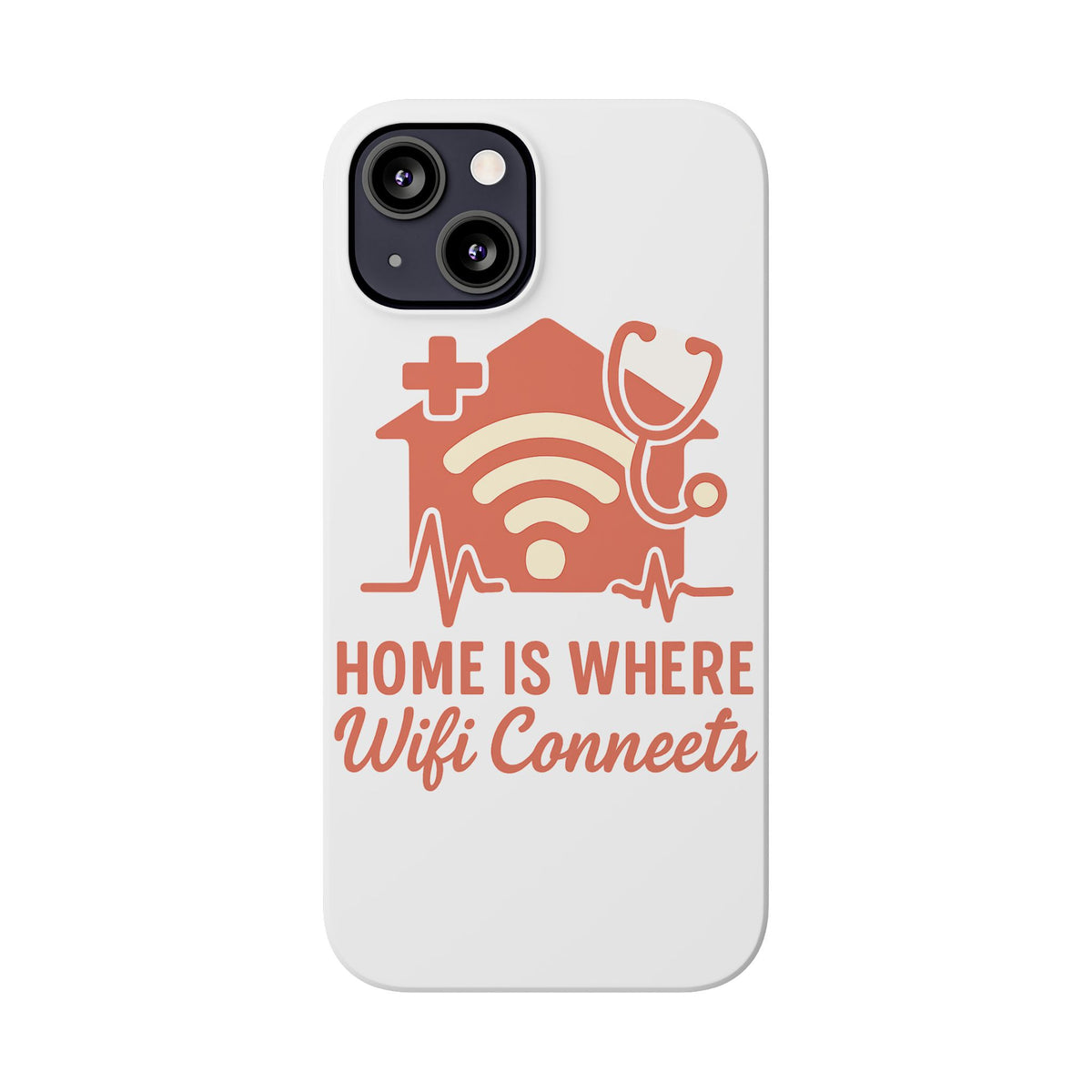 Home Is Where WiFi Connects Phone Case | Funny Tech Lover Gift | Minimalist House Phone Cover | Millennial Gen Z Humor Case