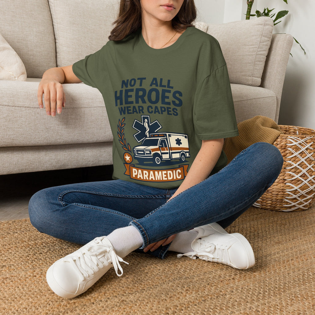 Not All Heroes Wear Capes Paramedic Shirt, EMS Appreciation Gift, Star of Life EMT Tshirt, Ambulance Driver Hero Shirt