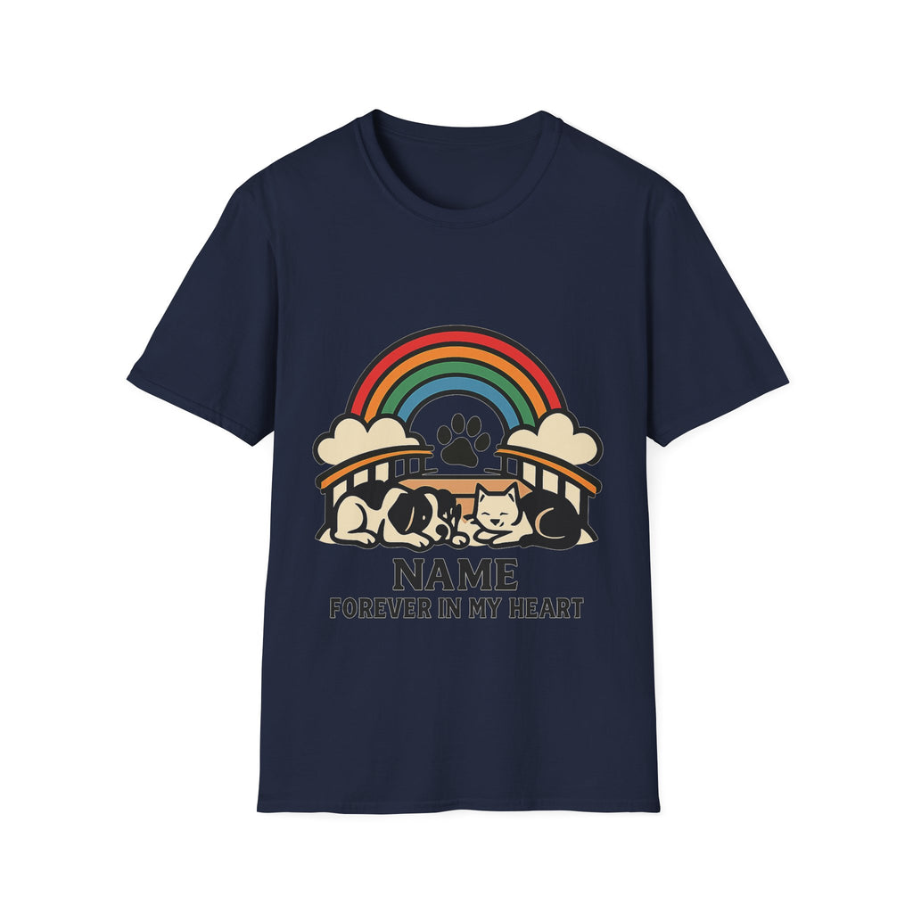 Rainbow Bridge Pet Memorial Shirt, Personalized Dog Cat Loss Gift, Custom Pet Remembrance Tee, Pet Memorial Sympathy Gift