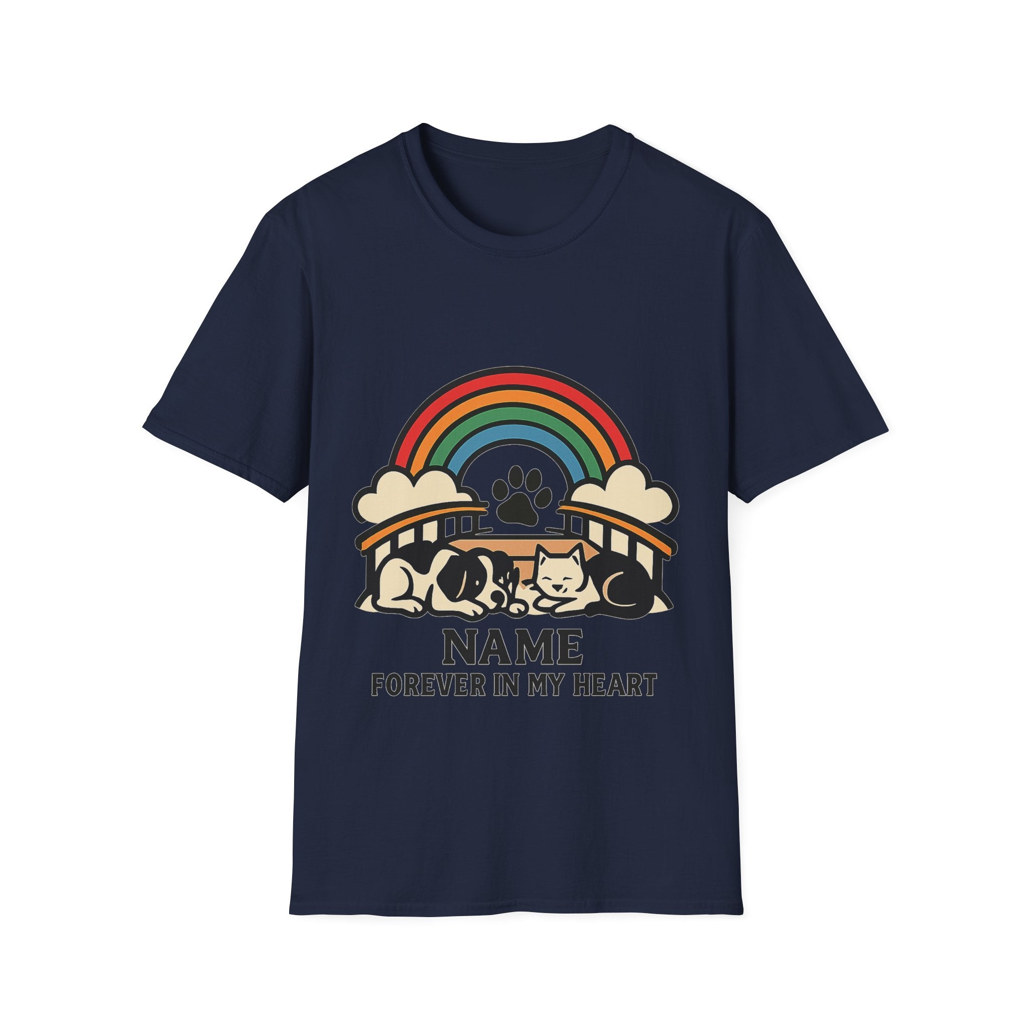 Rainbow Bridge Pet Memorial Shirt, Personalized Dog Cat Loss Gift, Custom Pet Remembrance Tee, Pet Memorial Sympathy Gift