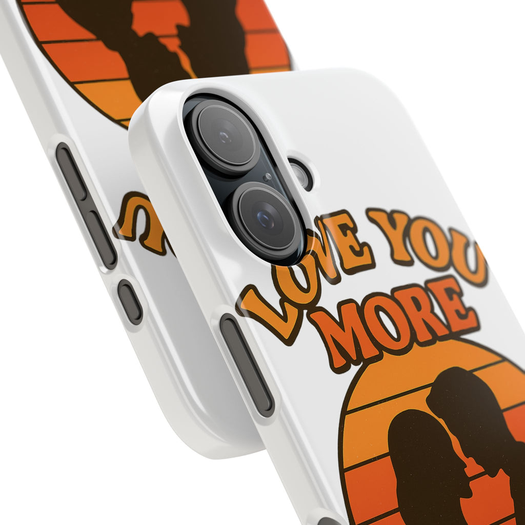 Love You More Phone Case Retro Sunset 70s Vintage Romantic Groovy Aesthetic Cute Couple Gift for Girlfriend Wife Anniversary