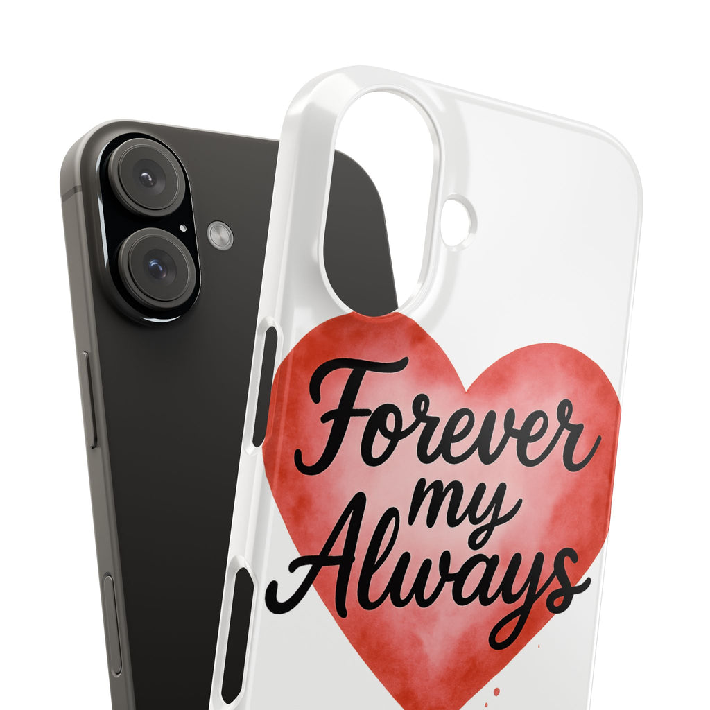Forever My Always Watercolor Heart Phone Case | Romantic Anniversary Gift for Her | Love Quote Phone Cover | Girlfriend Wife Gift