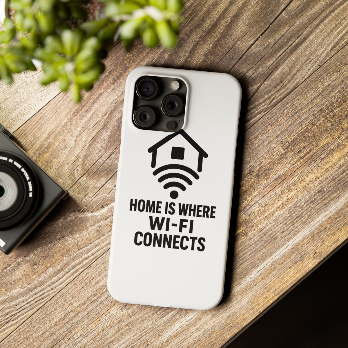 Home Is Where WiFi Connects Phone Case Funny Millennial Gift Tech Lover Housewarming Present Modern Minimalist Humor Gift