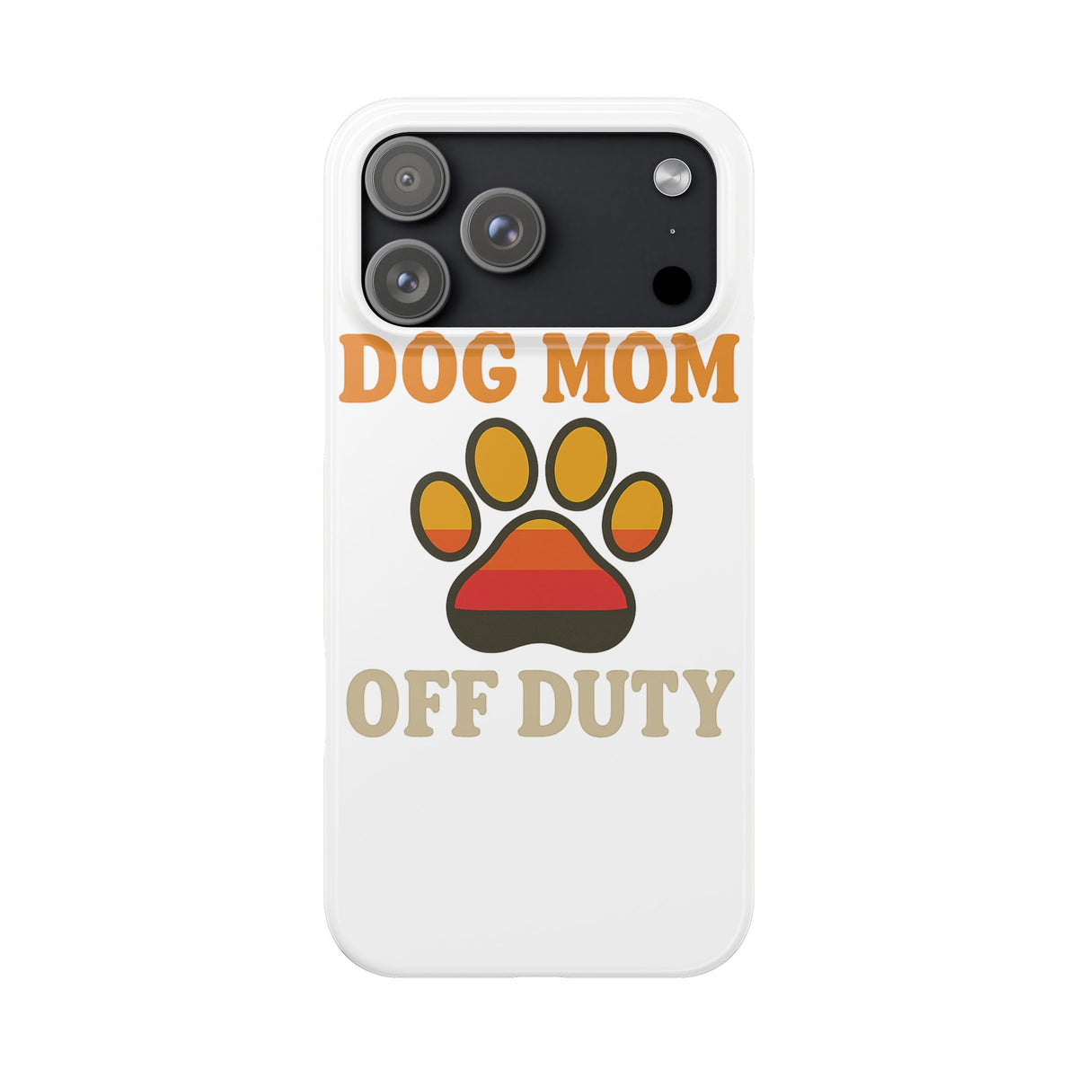 Dog Mom Off Duty Phone Case Retro 70s Vintage Dog Lover Gift Paw Print iPhone Samsung Galaxy Case Funny Pet Owner Gift