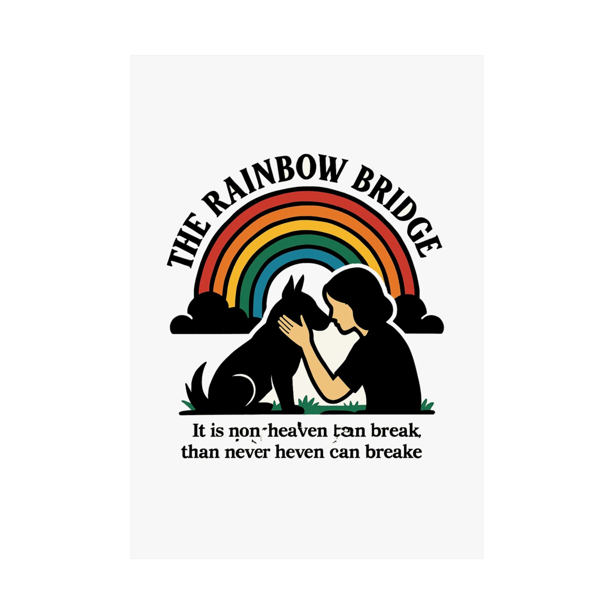 Rainbow Bridge Pet Memorial Print, Pet Loss Sympathy Gift, Dog Cat Memorial Wall Art, Pet Remembrance Poem, Grieving Pet Owner Gift