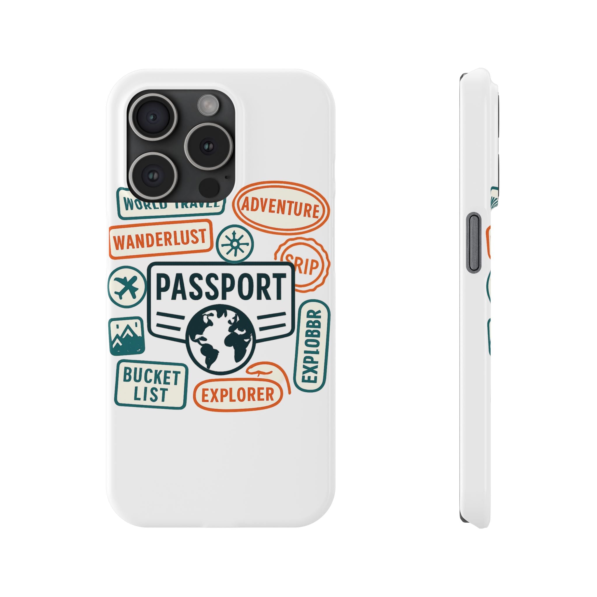 Passport Stamp Phone Case World Travel Gift Wanderlust Adventure Traveler Bucket List Globetrotter Trip Souvenir Explorer Map