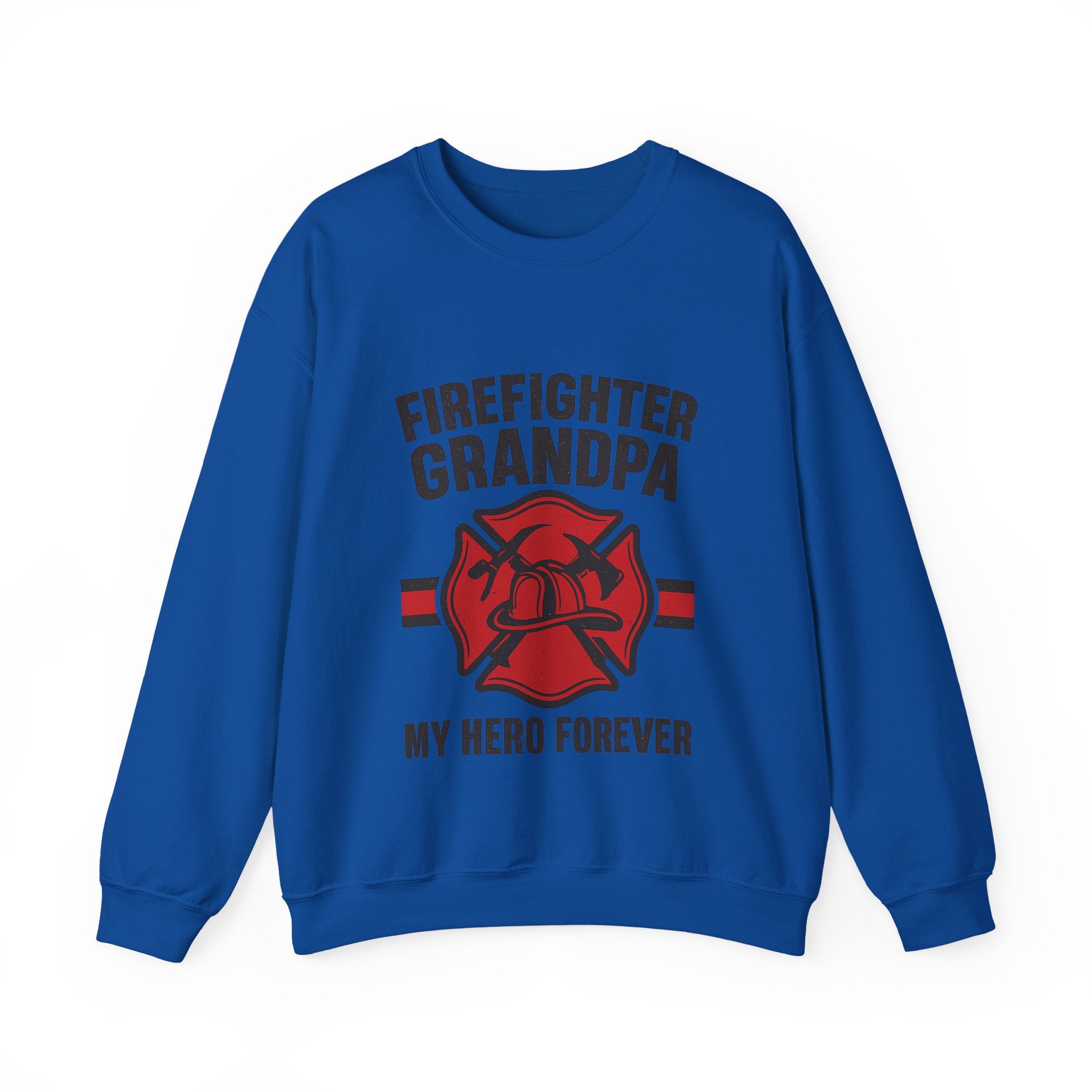 Firefighter Grandpa Sweatshirt My Hero Forever Gift Vintage Fire Station Badge Grandparents Day Fireman Grandfather Shirt