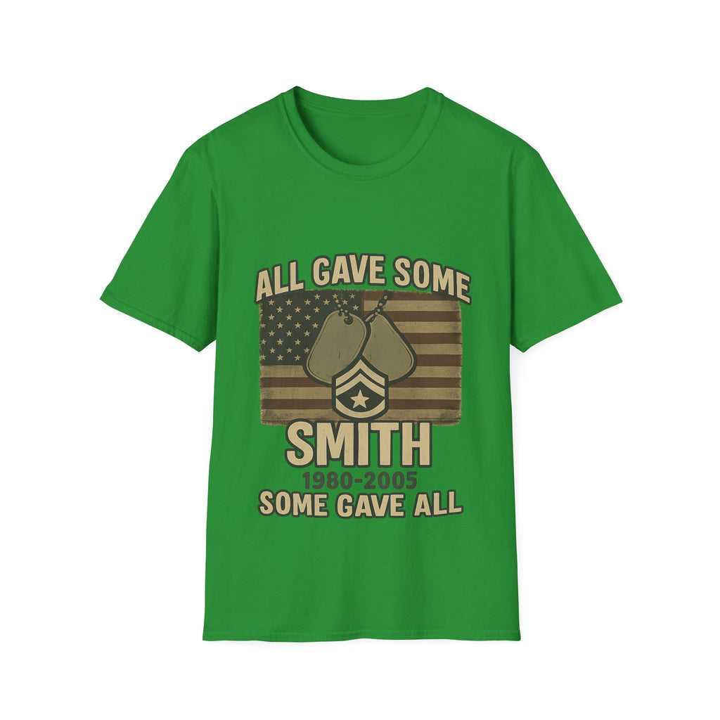 Custom Veteran Shirt | All Gave Some Some Gave All | Personalized Veterans Day Gift | Military Family Pride Tshirt with Name & Dates